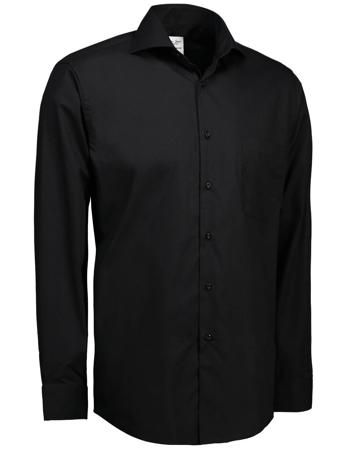 Seven Seas modern fit Poplin skjorta, Svart, large image number 2