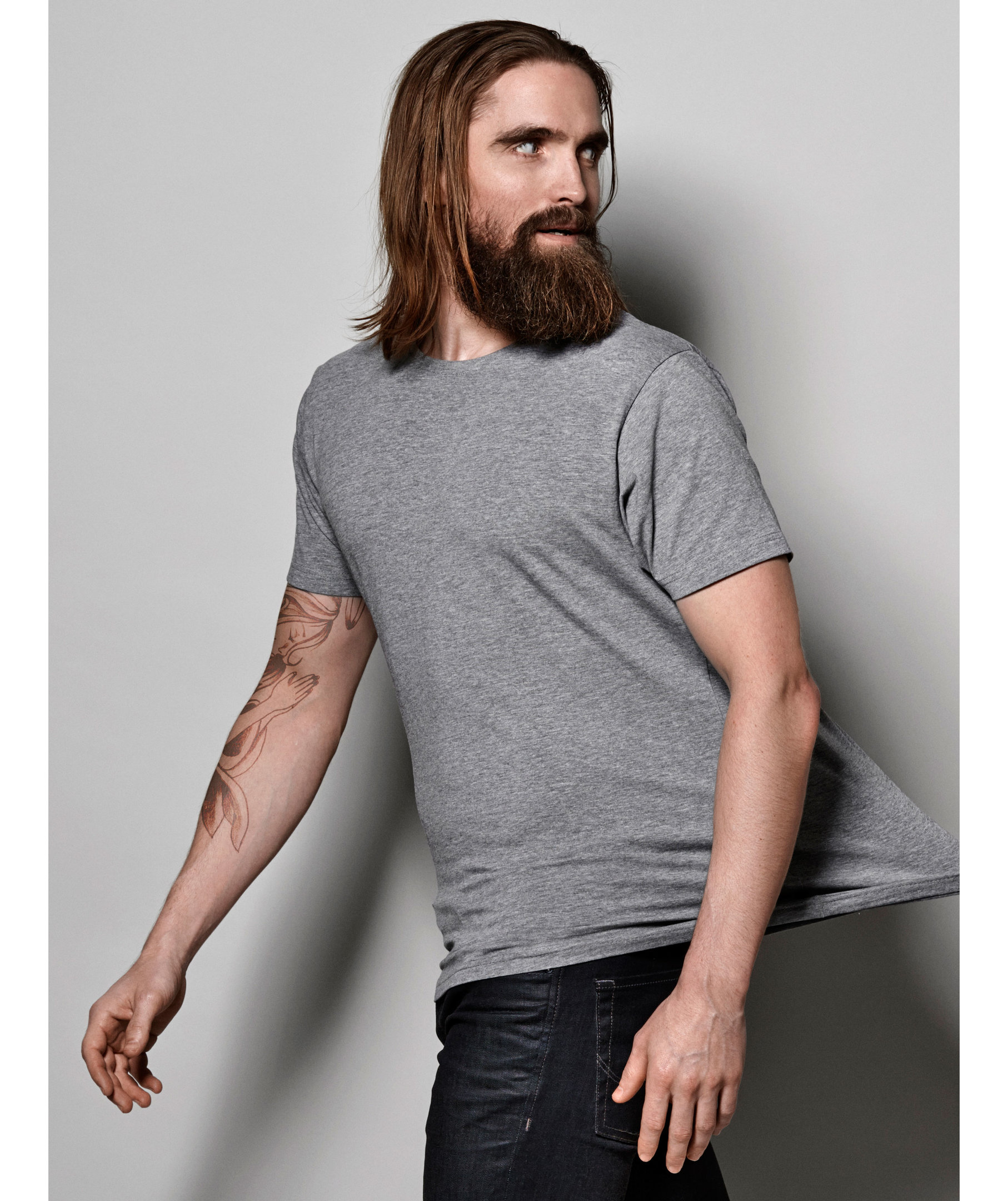 ID Identity T-Shirt med stretch, Gr&aring;melerad, large image number 5