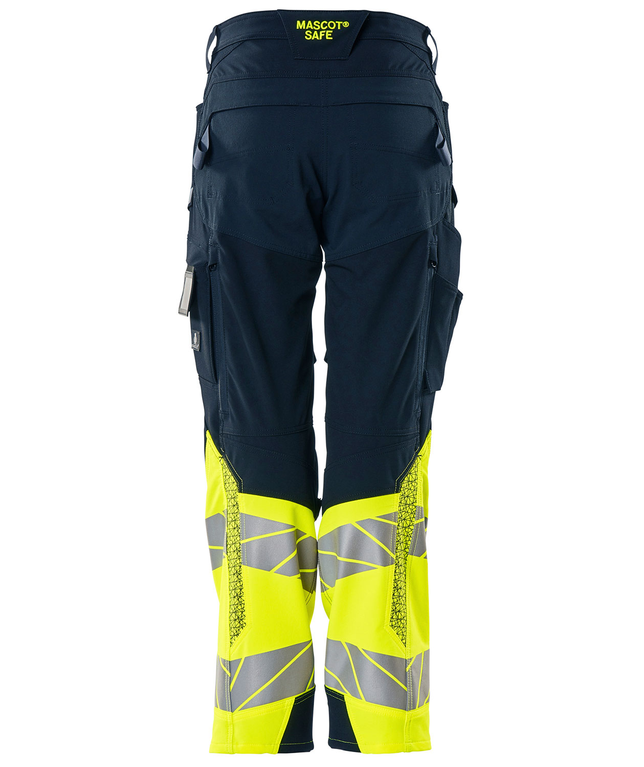 Mascot Accelerate Safe dame arbeidsbukse full stretch, M&oslash;rk Marine/Hi-Vis Gul
