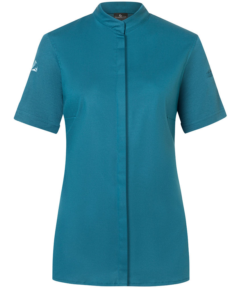 Karlowsky DIAMOND CUT&reg; Avantgarde kort&aelig;rmet dame kokkejakke, Dark Petrol, large image number 0