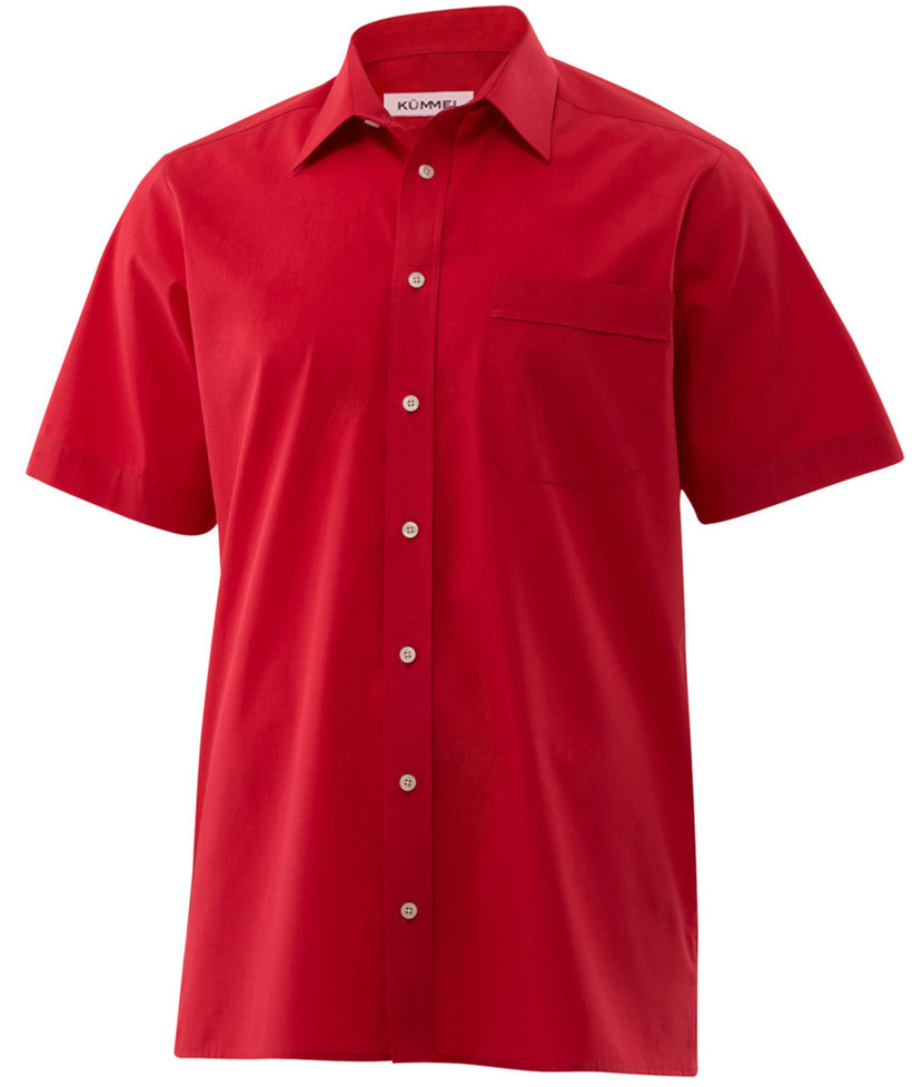 K&uuml;mmel George Classic fit kortermet poplin skjorte, R&oslash;d