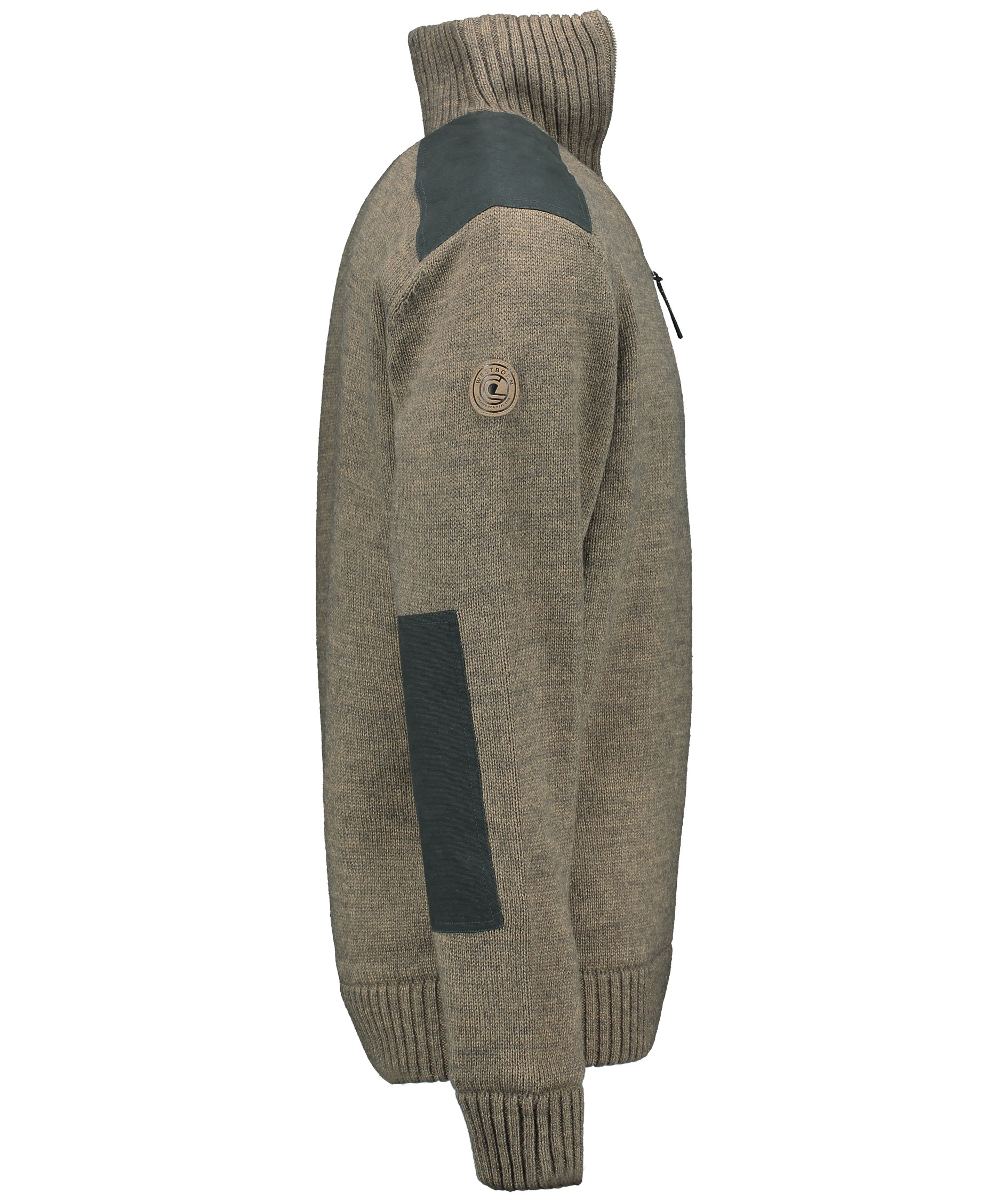 Westborn windbreaker stickad tr&ouml;ja, Brown Melange, large image number 5