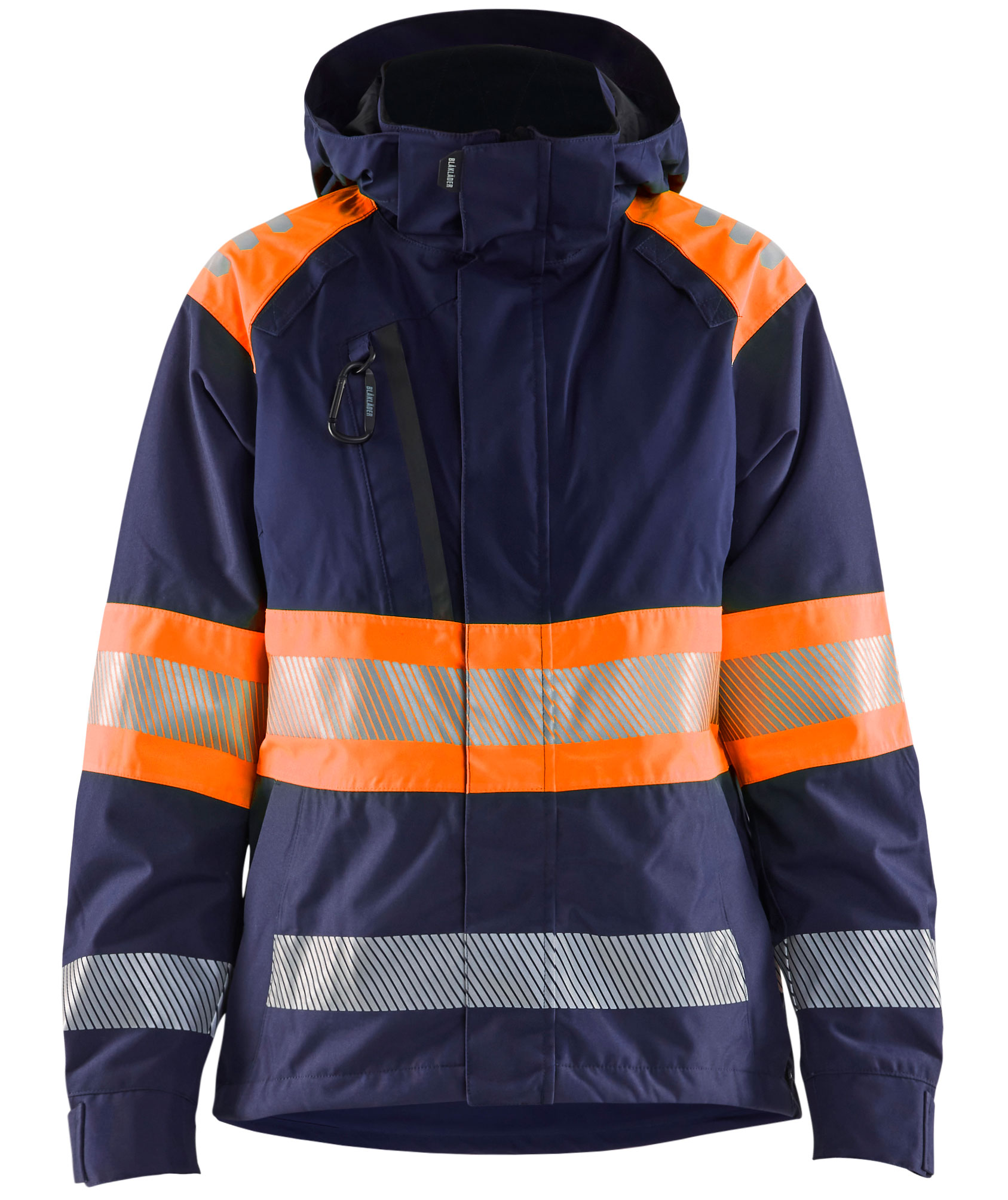 Bl&aring;kl&auml;der dame skaljakke, Marine/Hi-Vis Orange