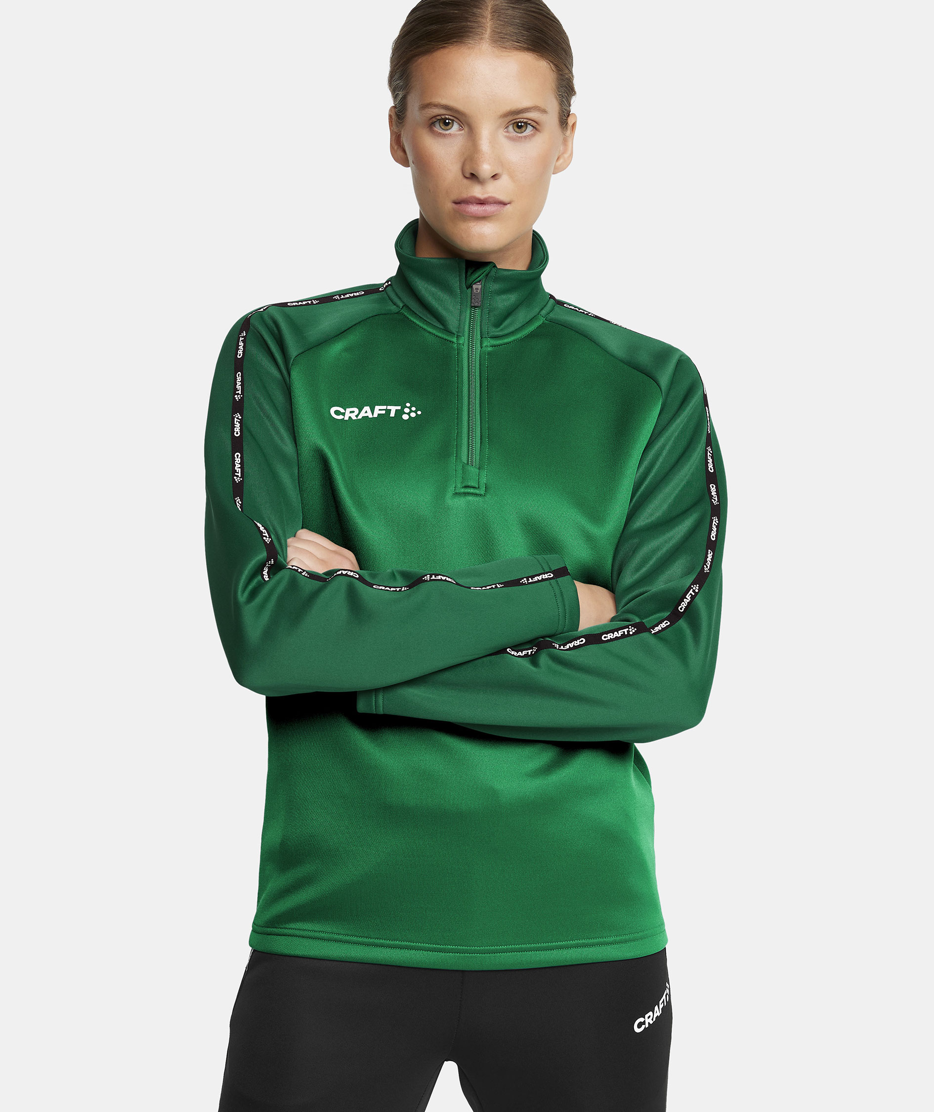 Craft Squad 2.0 women's halfzip training pullover, Team Green-Ivy, large image number 4