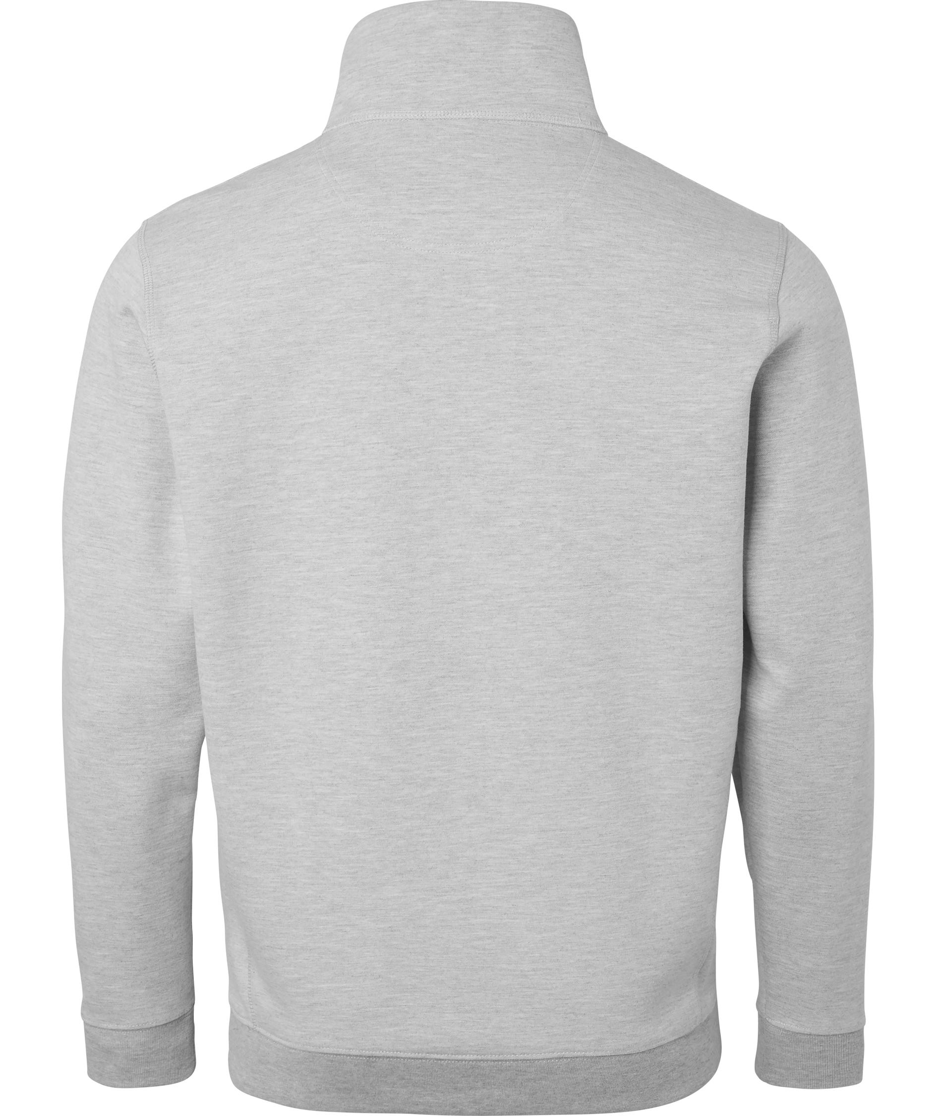 Top Swede sweatshirt med kort lynl&aring;s 0102, Ash, large image number 1