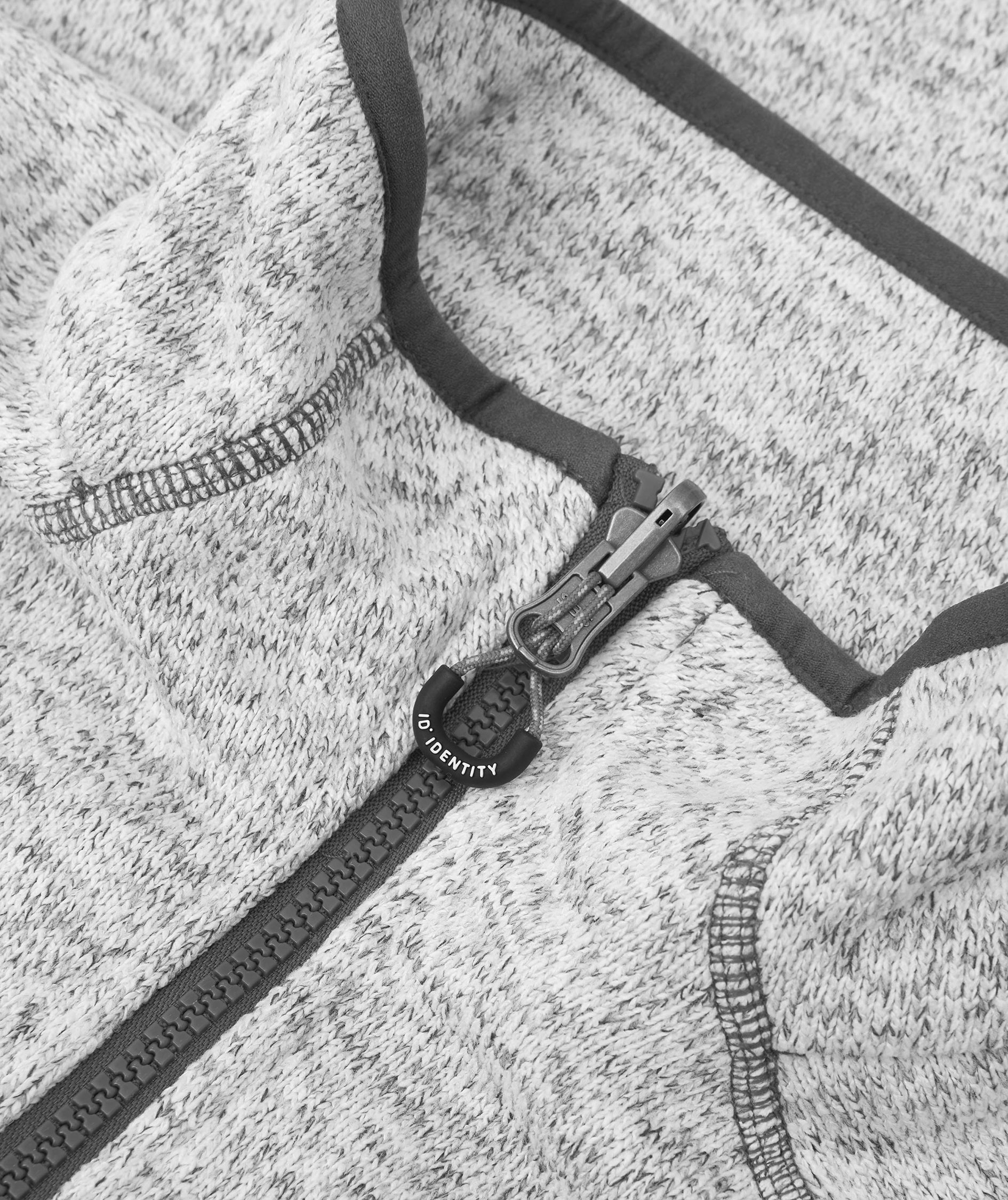 ID Zip'n'mix Melange strikfleece cardigan, Gr&aring;&nbsp;Melange, large image number 3