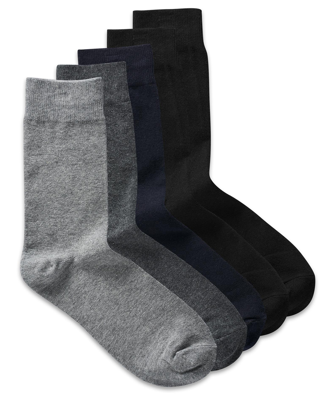 Jack & Jones JACJENS 5er Pack Str&uuml;mpfe, Grau/Schwarz, Grau/Schwarz, swatch