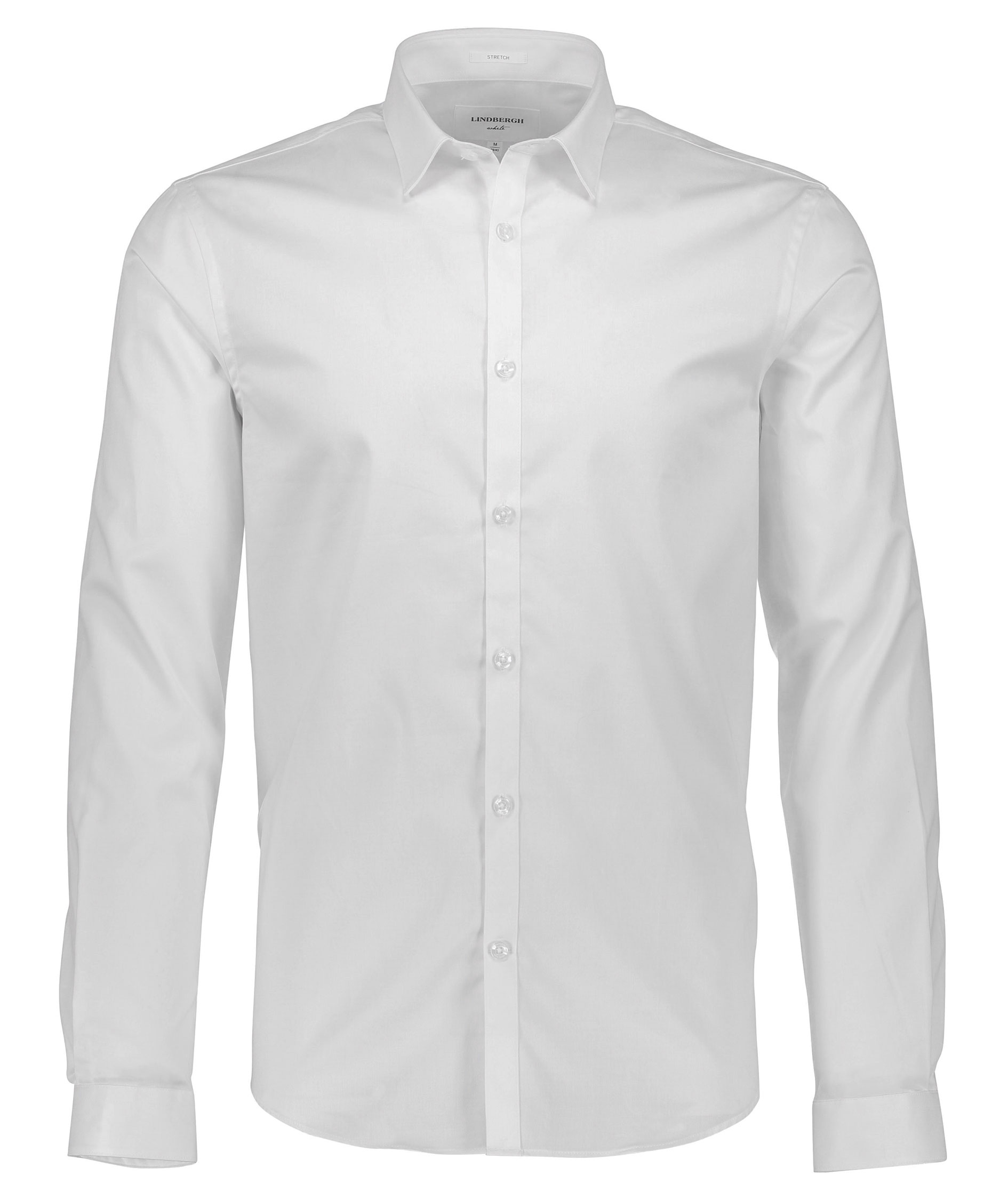 Lindbergh Twill Stretch Slim fit skjorta, Vit, Vit, swatch