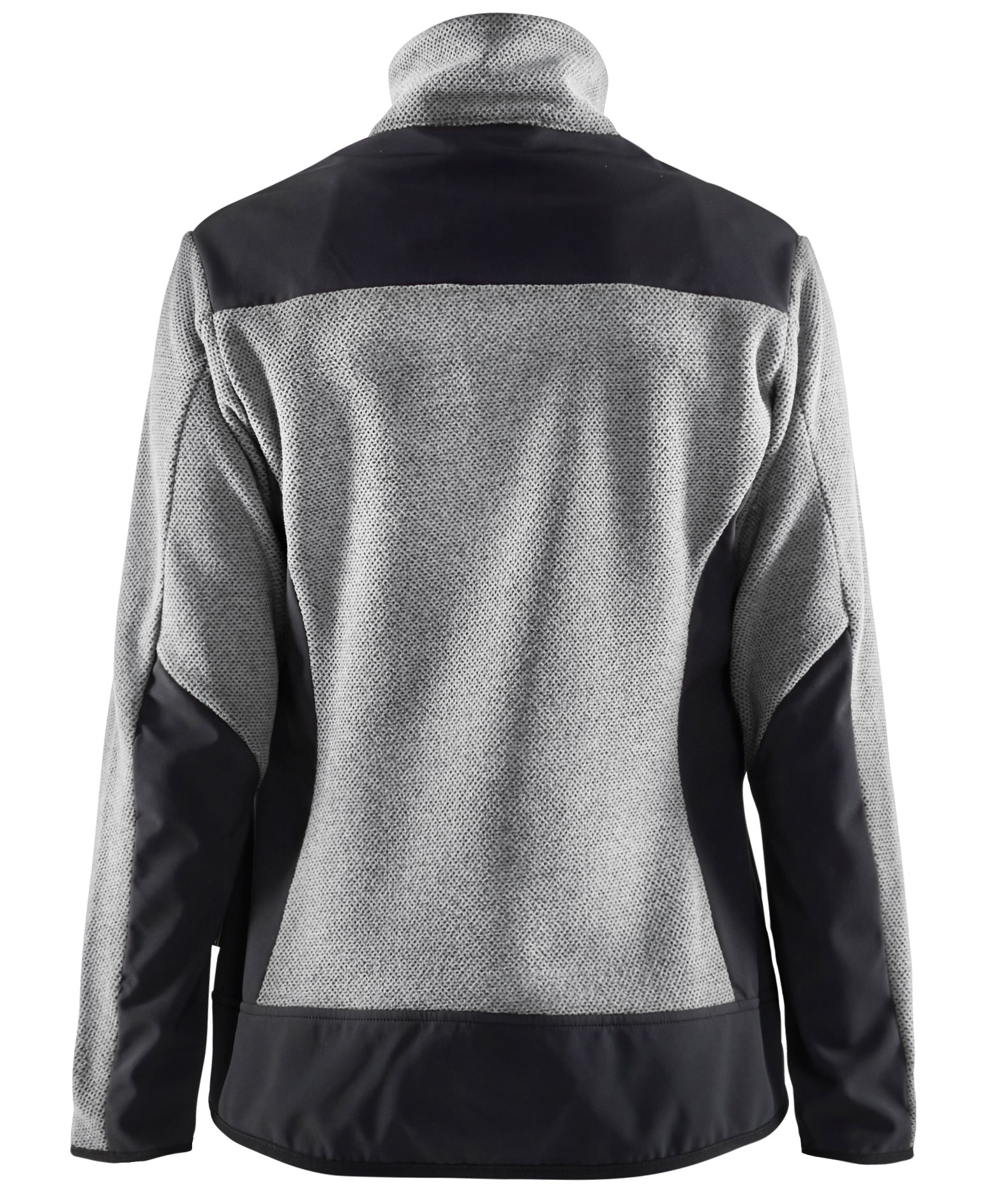 Bl&aring;kl&auml;der stickadjacka med softshell dam, Gr&aring; fl&auml;ckig/svart