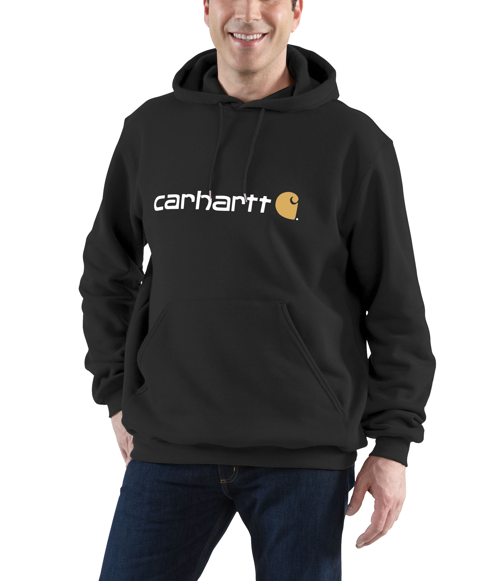 Carhartt Marquette Logo hoodie Midweight, Svart