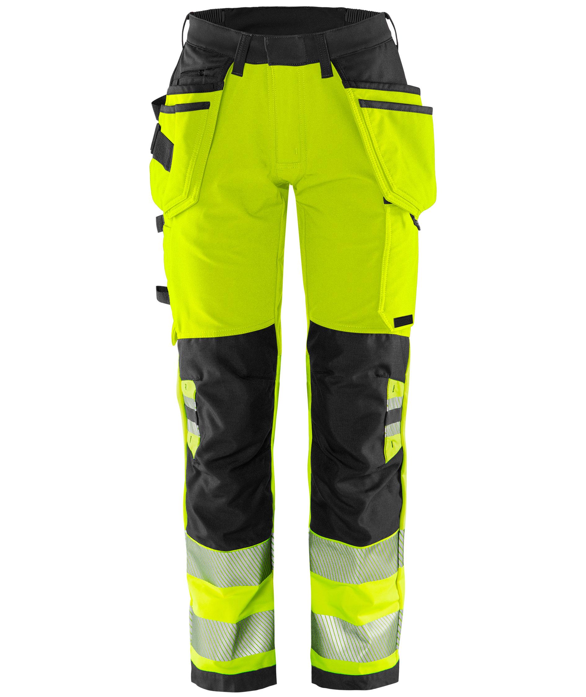 Fristads Green 2664 GSTP hantverksbyxa dam full stretch, Varsel Gul/Svart