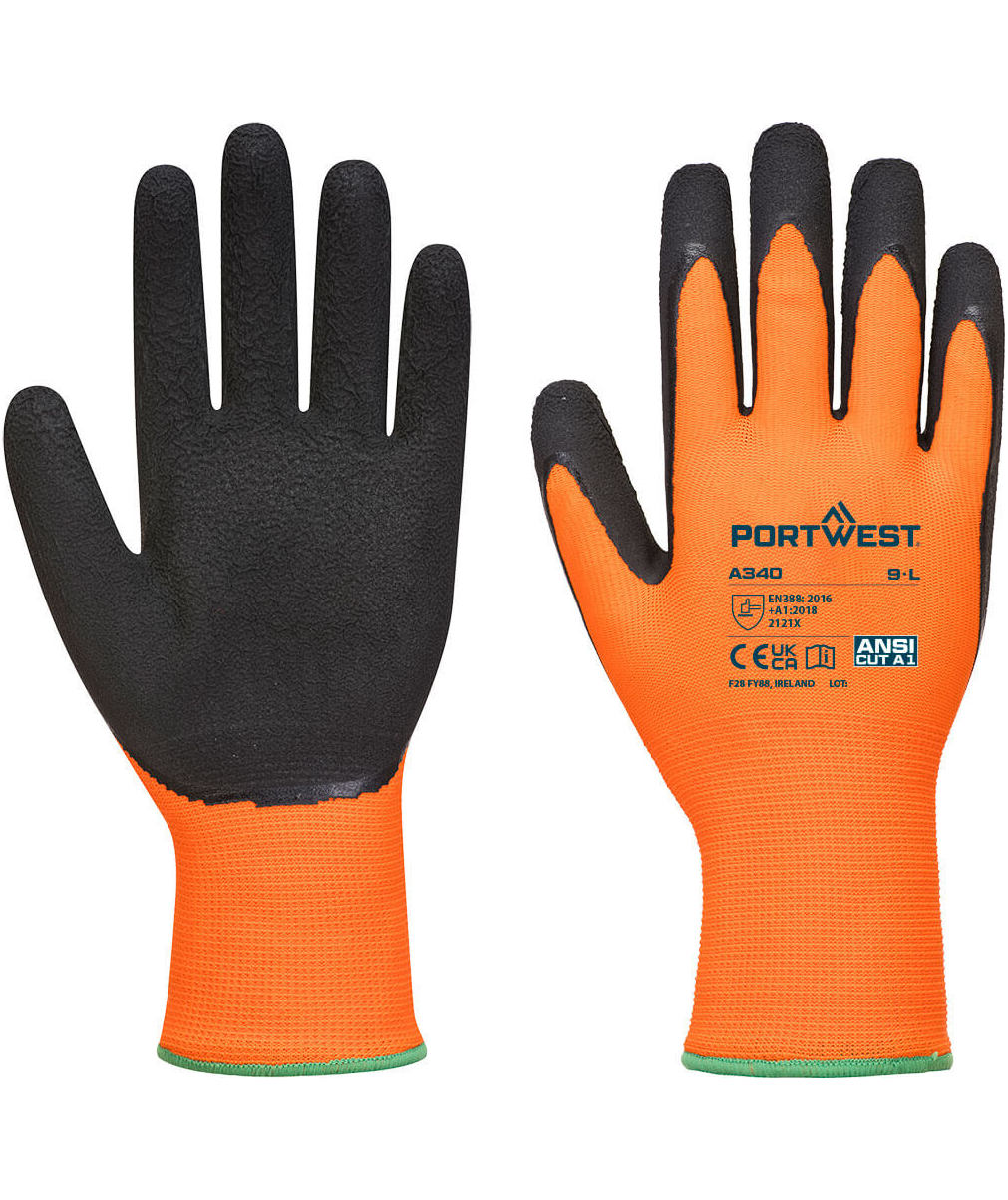 Portwest A340 Grip arbetshandskar, Orange/Svart, Orange/Svart, swatch
