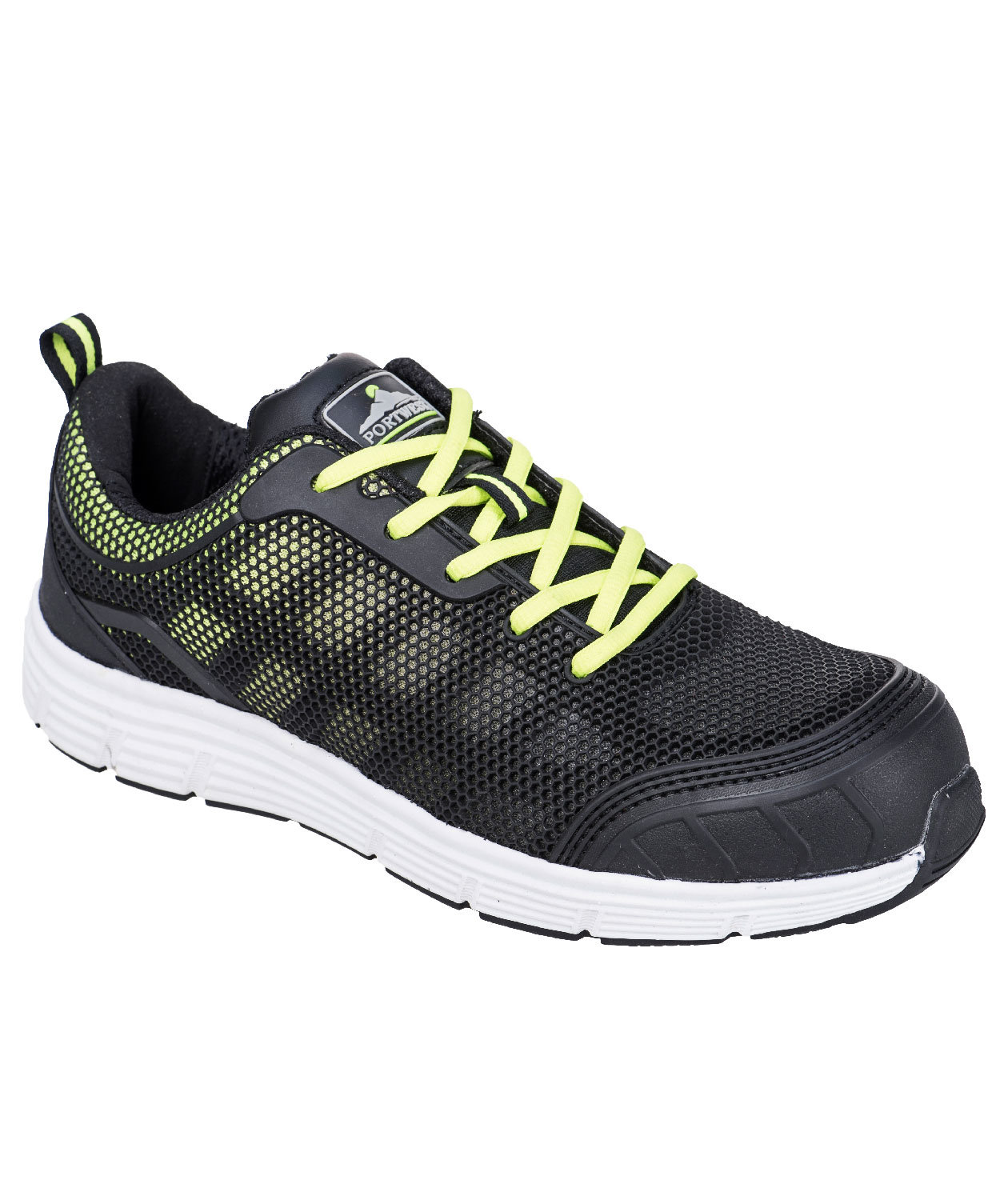 Portwest FT15 Steelite Tove Trainer Sicherheitsschuhe S1P, Schwarz/Gr&uuml;n