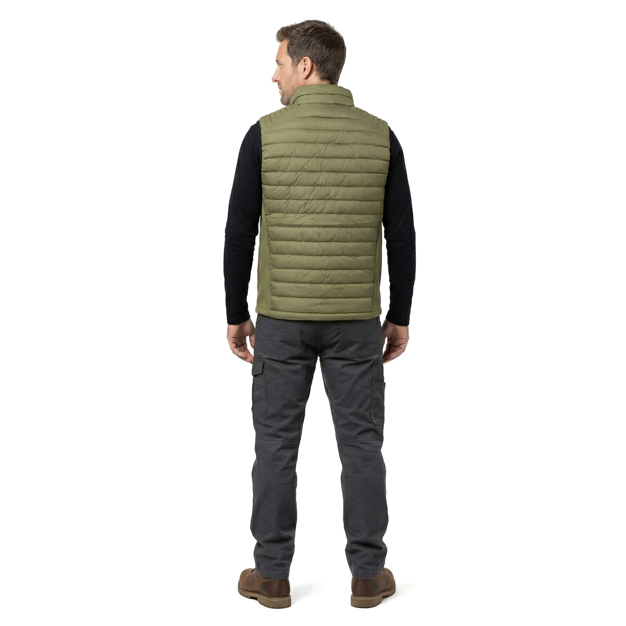 Stadsing quilted vest, Olive green, large image number 3