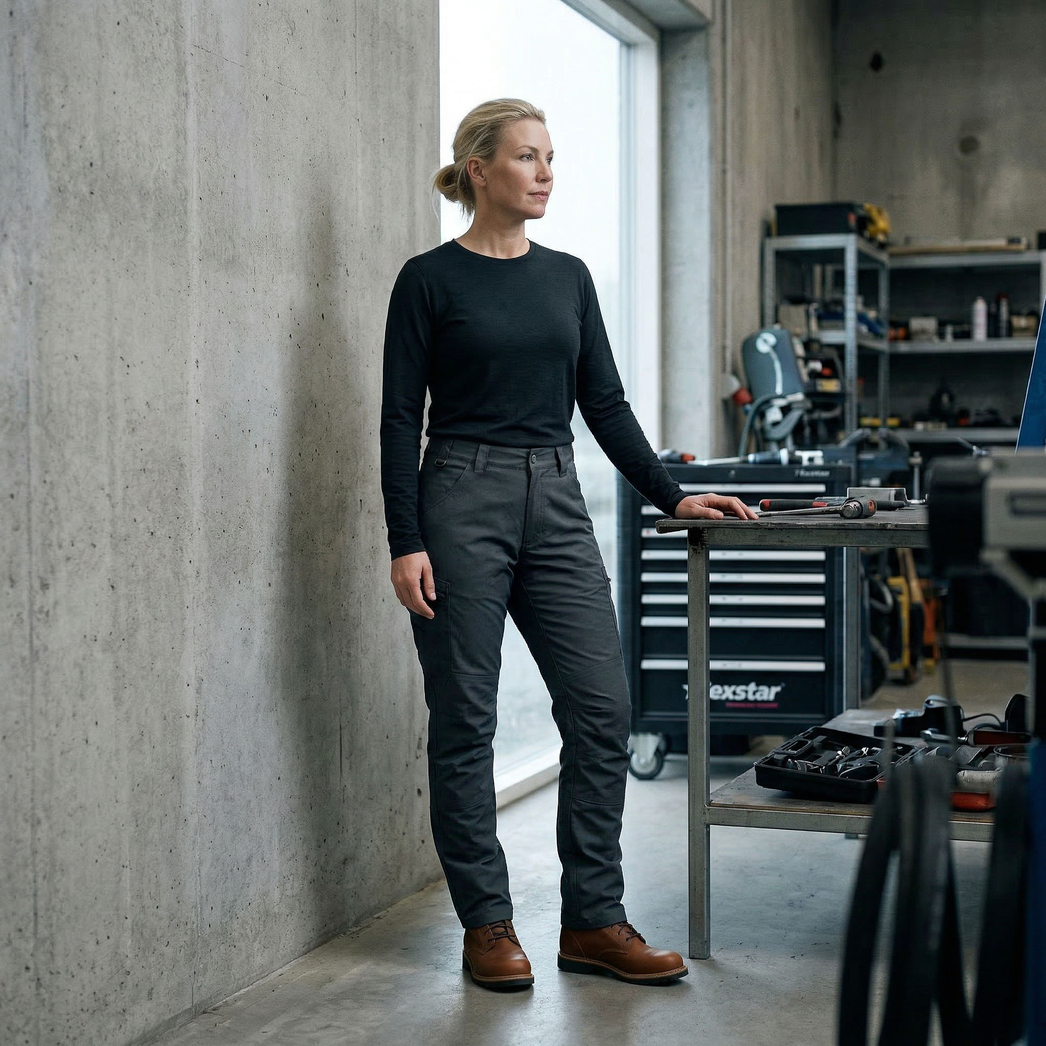 Texstar WP31 light dame servicebukser, Dark Grey