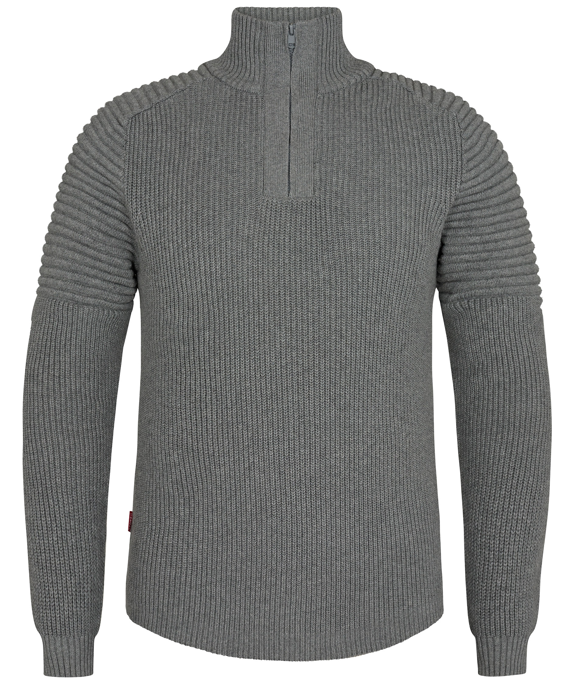 Engel Extend Strickpullover mit Rei&szlig;verschluss, Grau Meliert, Grau Meliert, swatch