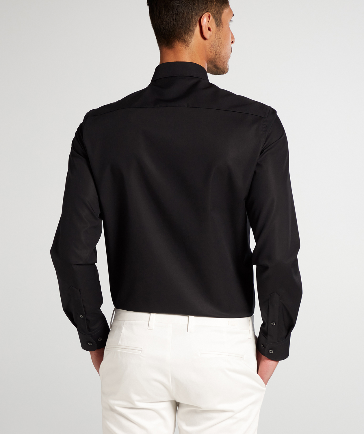 Eterna Uni Slim fit Poplin skjorte, Black, large image number 2