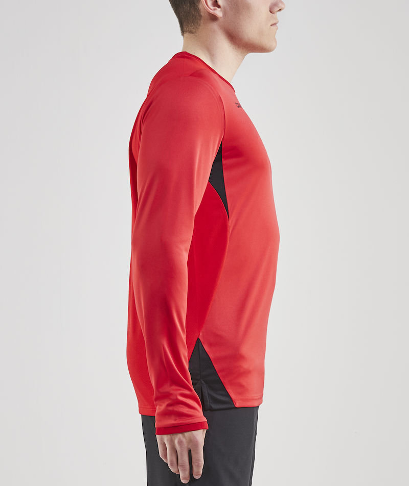 Craft Pro Control Impact l&aring;ng&auml;rmad T-shirt, R&ouml;d/Svart, large image number 4