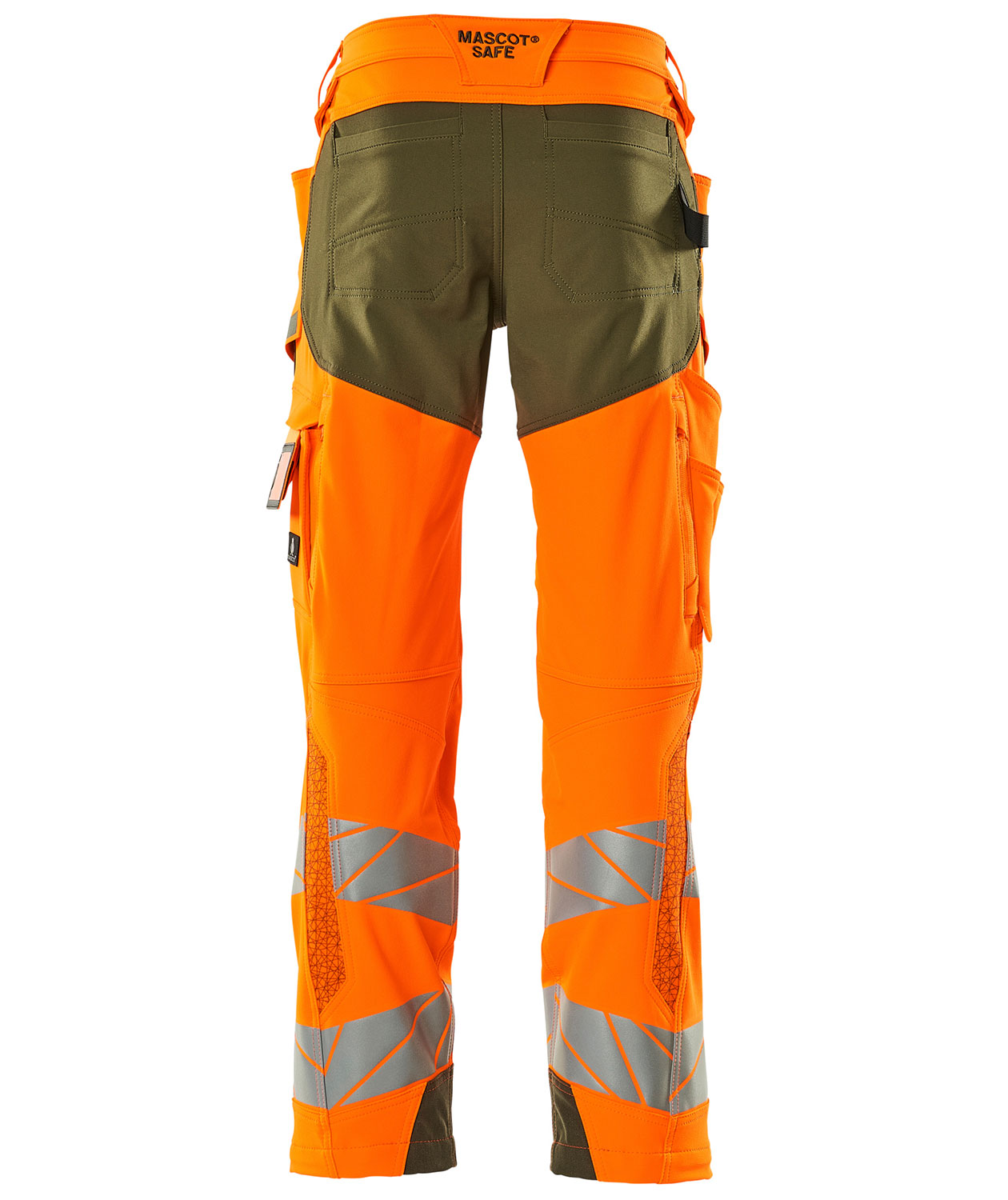 Mascot Accelerate Safe Arbeitshose full Stretch, Hi-Vis Orange/Moosgr&uuml;n, large image number 1