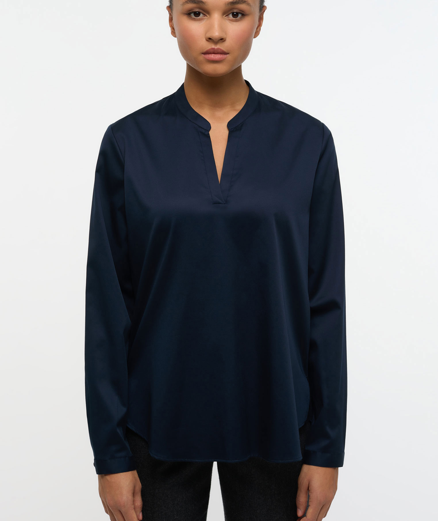 Eterna Satin Loose fit skjorta dam, Navy