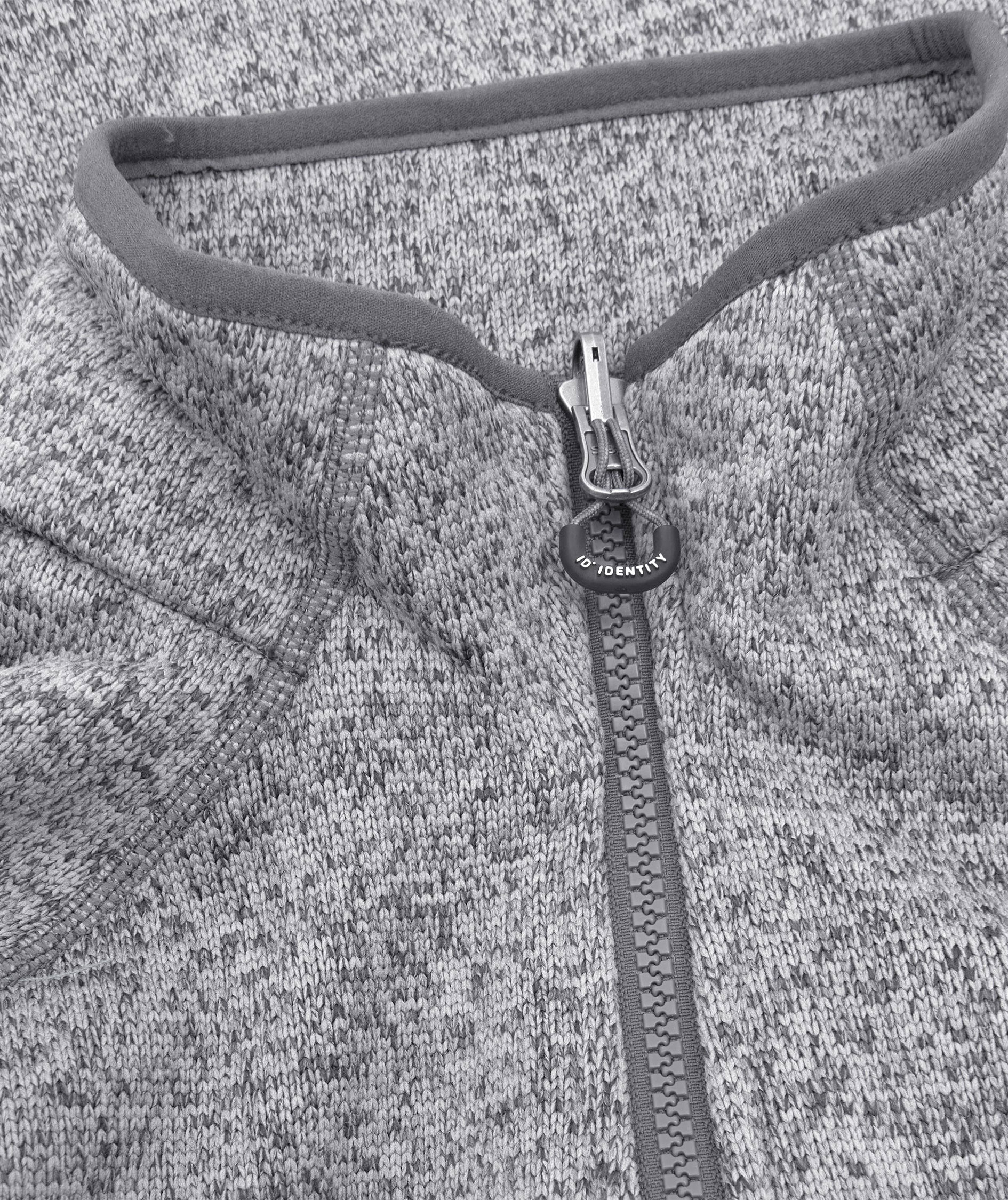 ID Zip'n'mix Melange Damen Strickfleece-Cardigan, Graphitgrau Melange, large image number 3