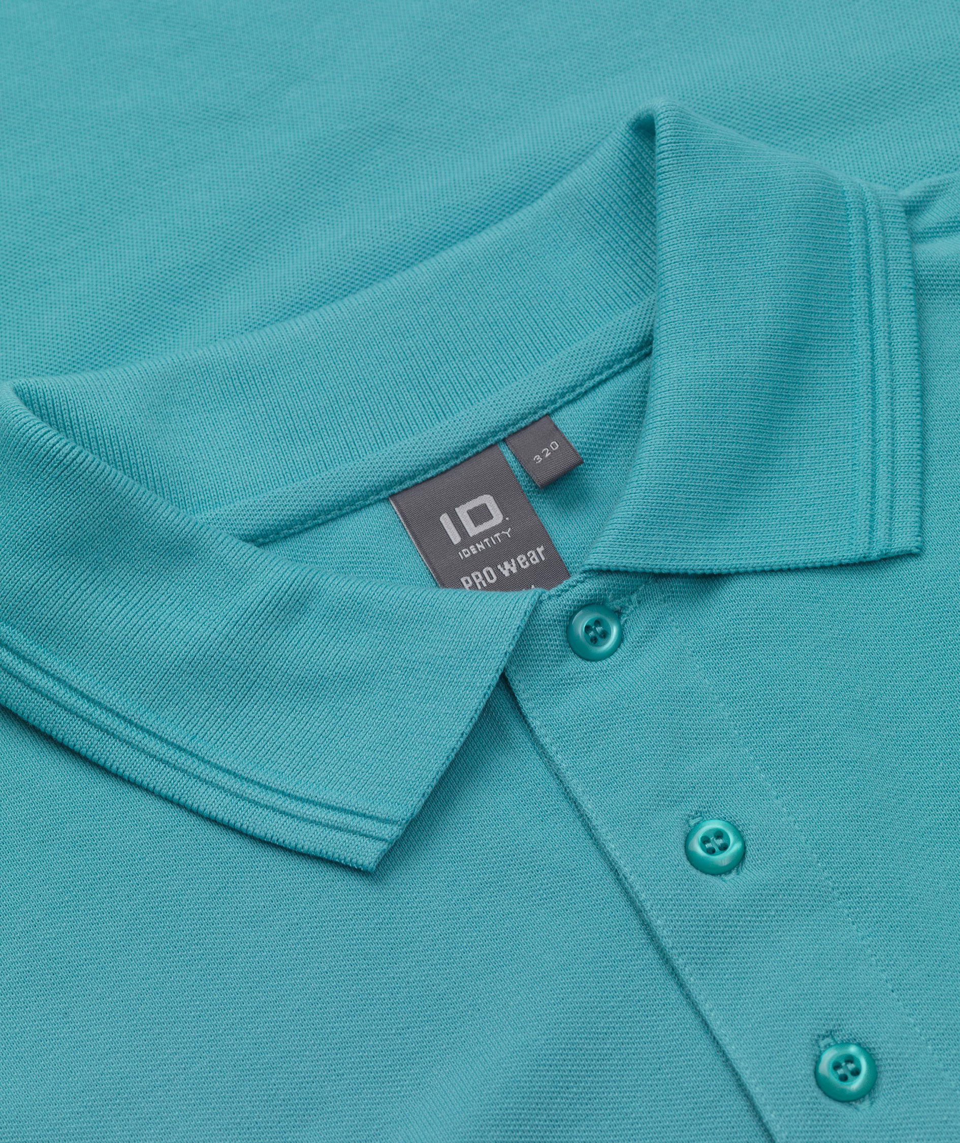 ID PRO Wear Polo T-shirt med brystlomme, St&oslash;vet Aqua, large image number 3