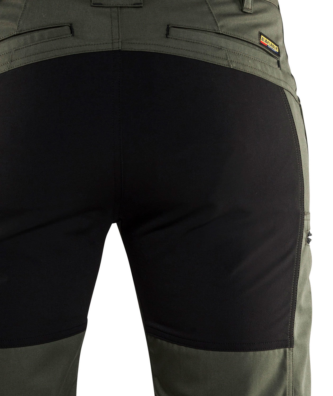 Bl&aring;kl&auml;der Unite servicebukse, Armygr&oslash;nn/Svart, large image number 3