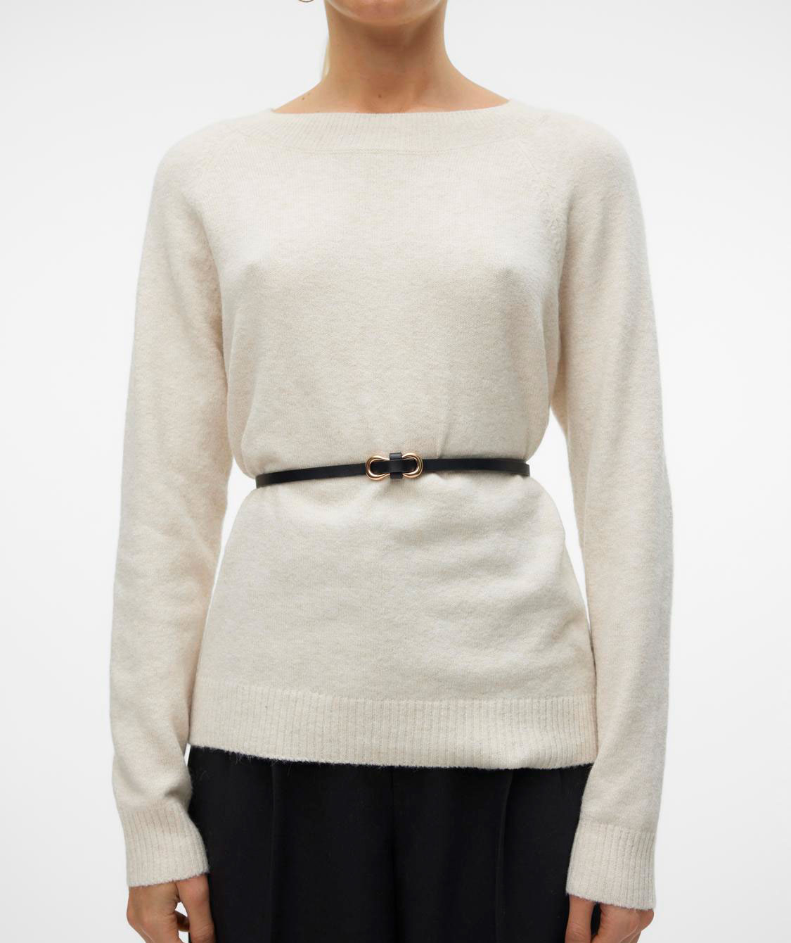 Vero Moda VMDOFFY dame strikket genser, Birch Melange, large image number 5