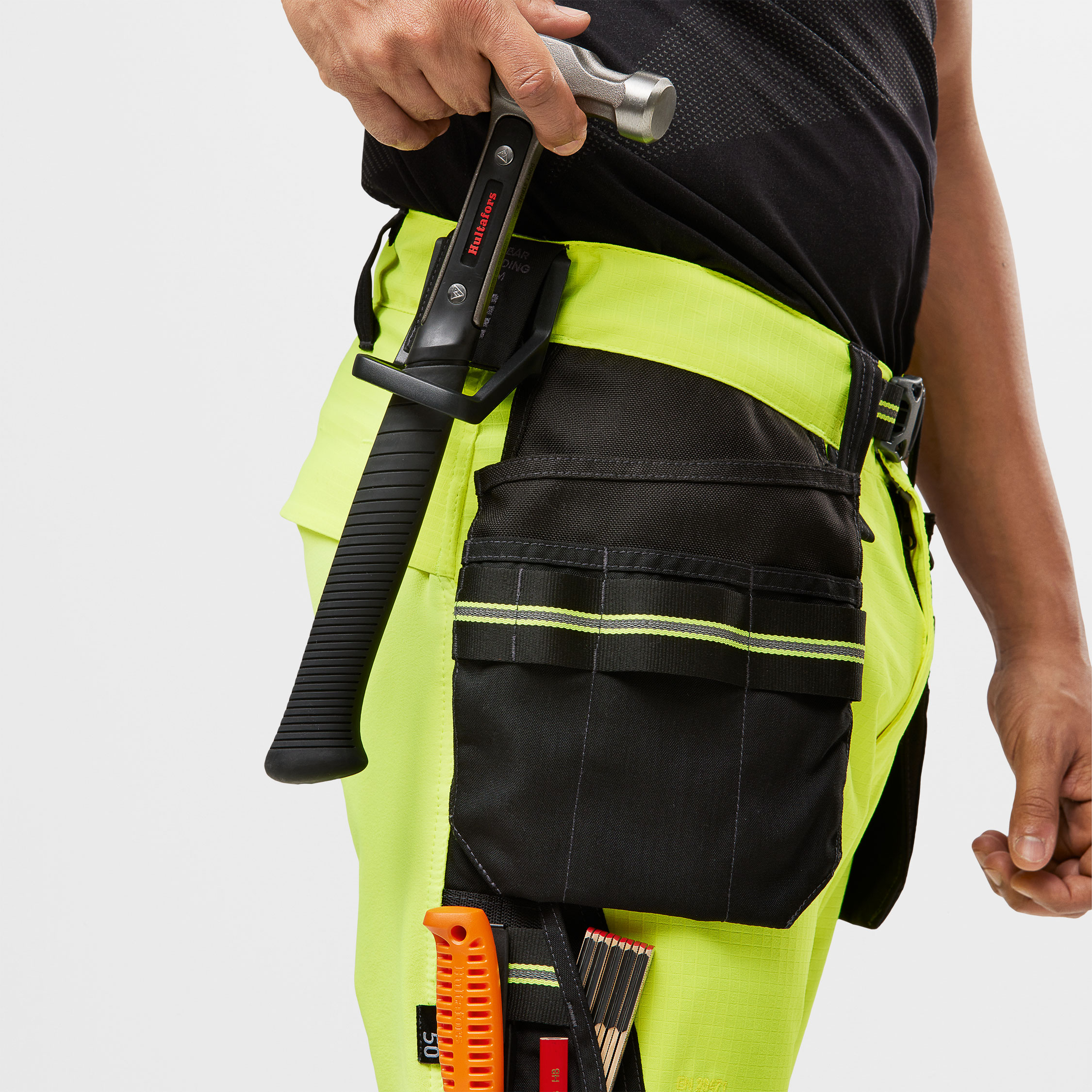 Snickers h&aring;ndverksbukse 6943, Hi-vis Gul/Svart, large image number 10