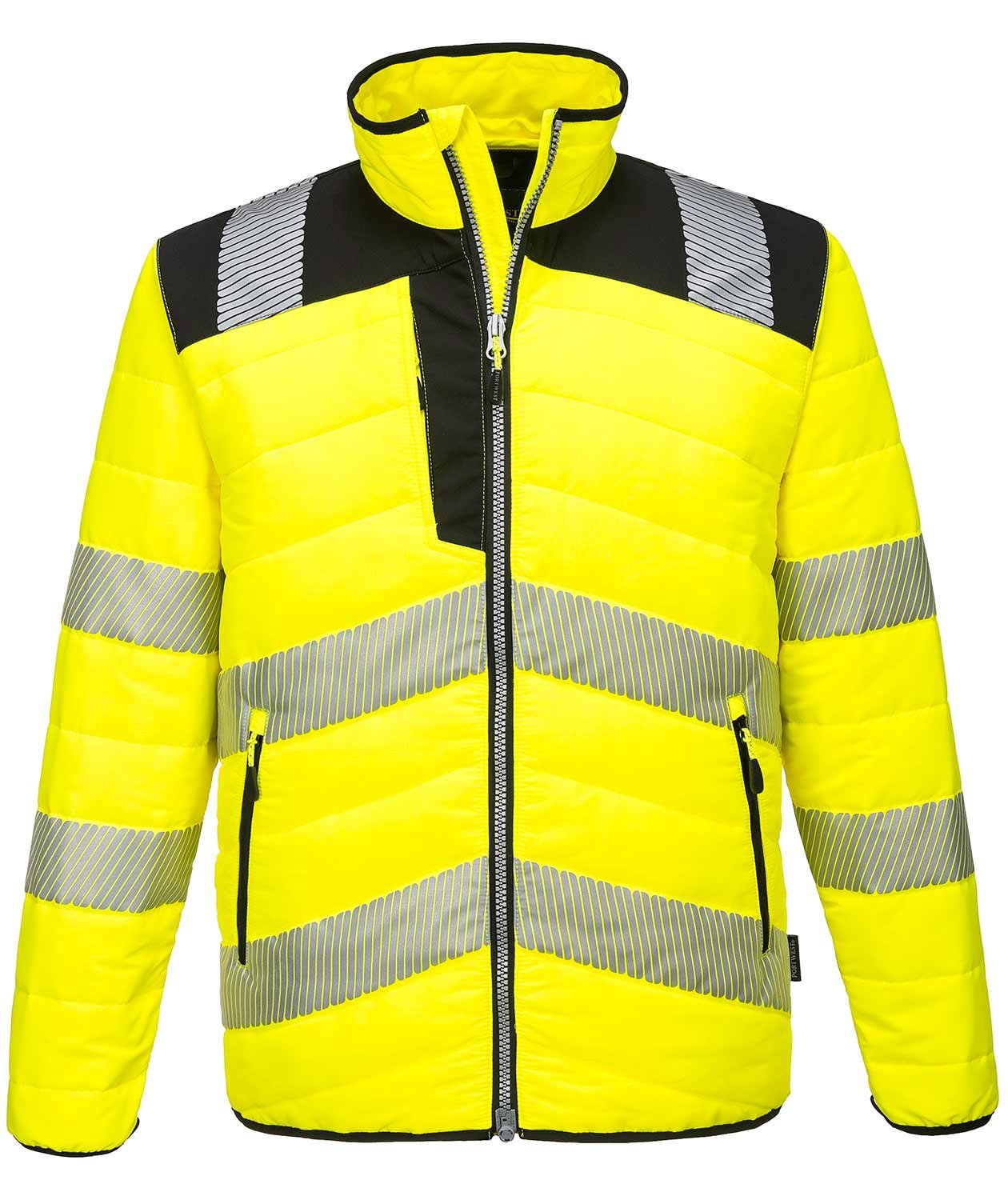 Portwest Baffle arbejdsjakke, Hi-vis Gul/Sort, Hi-vis Gul/Sort, swatch