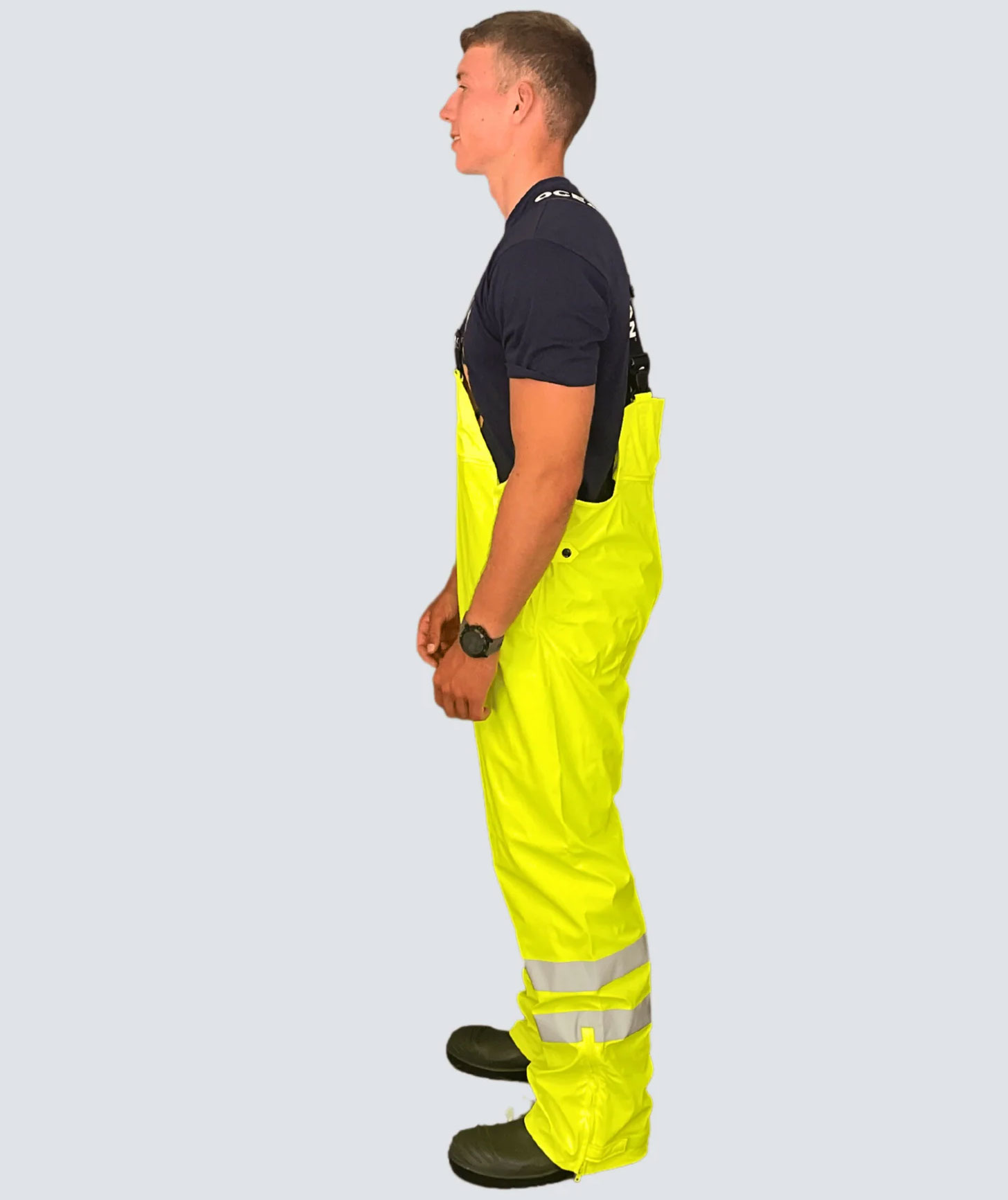 Ocean Beacon Comfort rain bib and brace, Hi-Vis Yellow, large image number 4