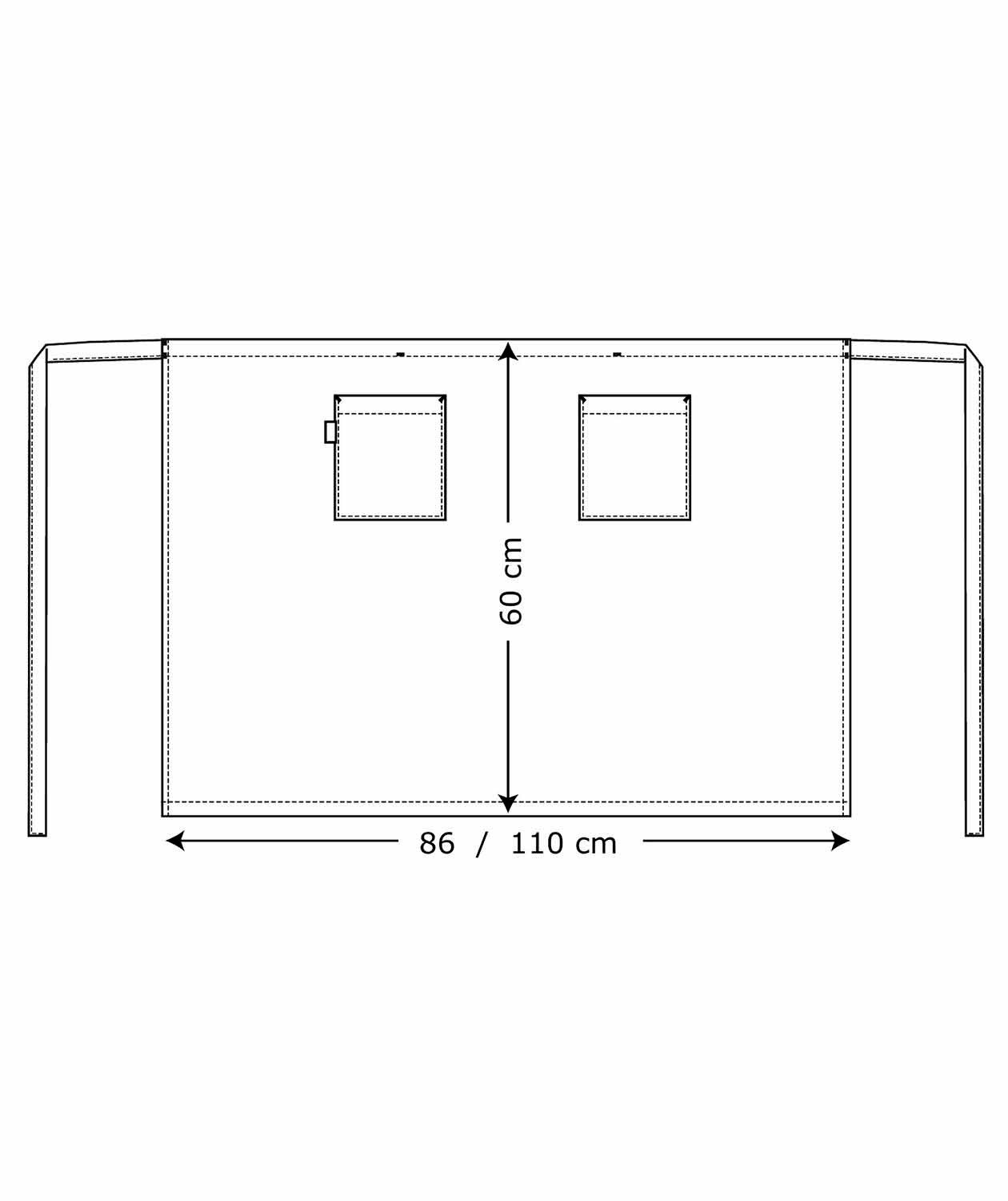 Kentaur forstykke med lommer, M&oslash;rkegr&aring;