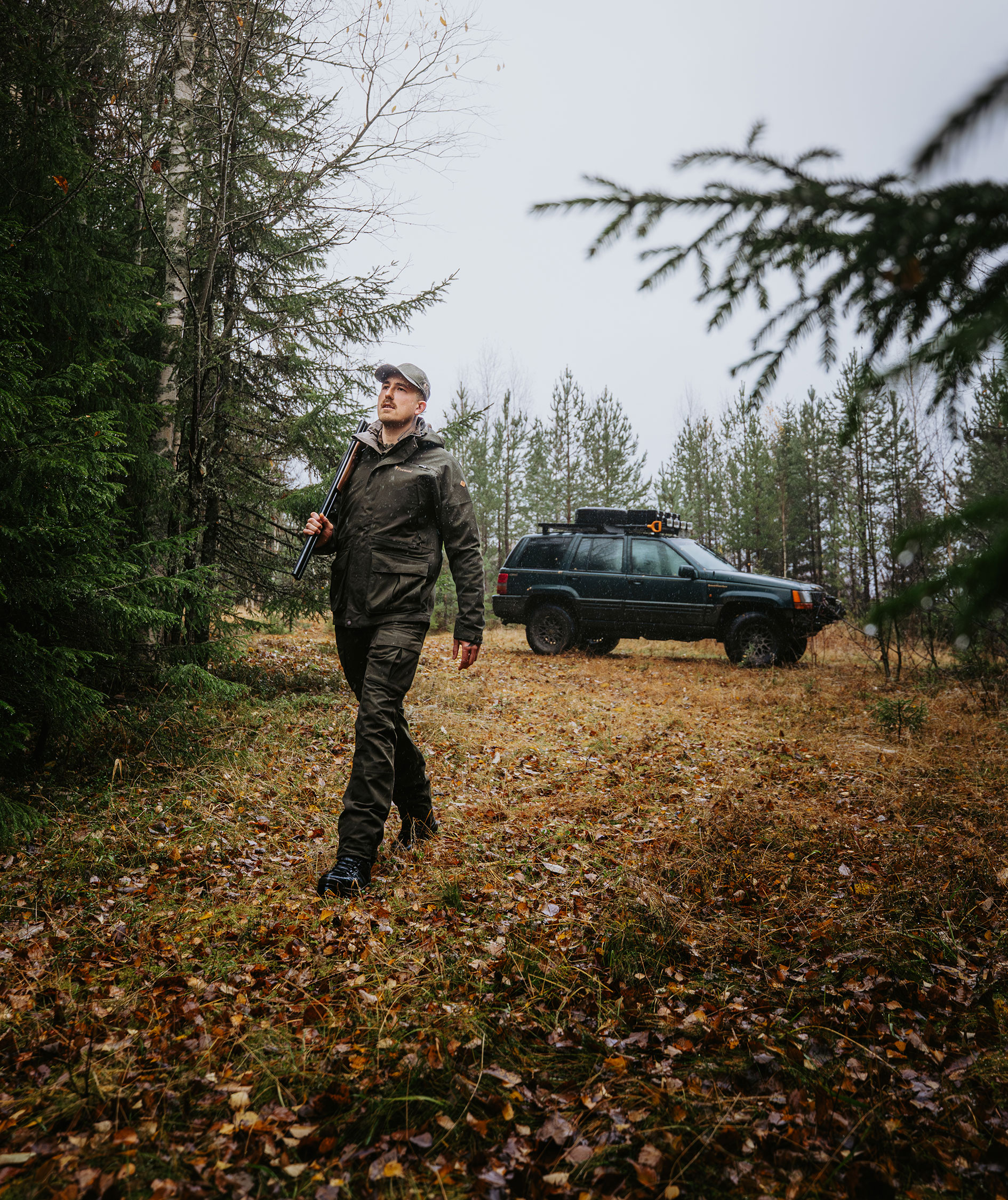 Pinewood Furudal Hunters hybrid stretch jakke, Dark Mossgreen, large image number 3