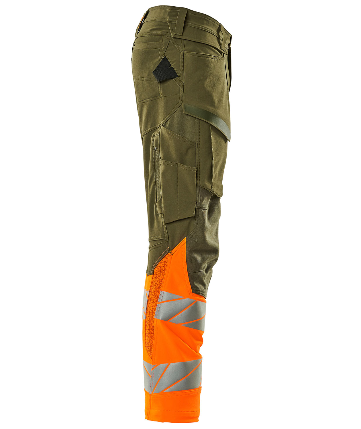 Mascot Accelerate Safe arbejdsbukser full stretch, Mosgr&oslash;n/Hi-Vis Orange, large image number 3