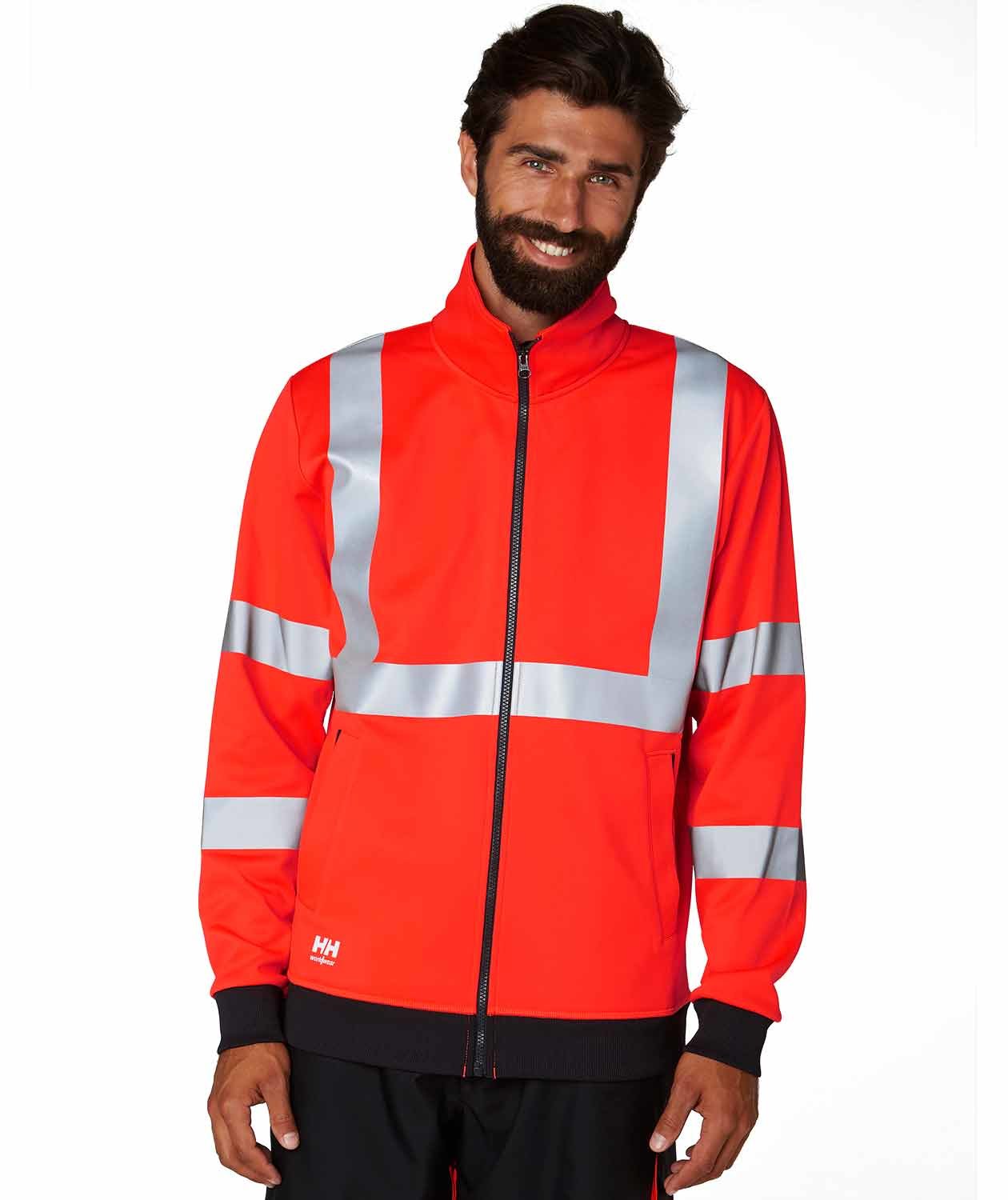 Helly Hansen Addvis cardigan full stretch, Hi-Vis R&oslash;d