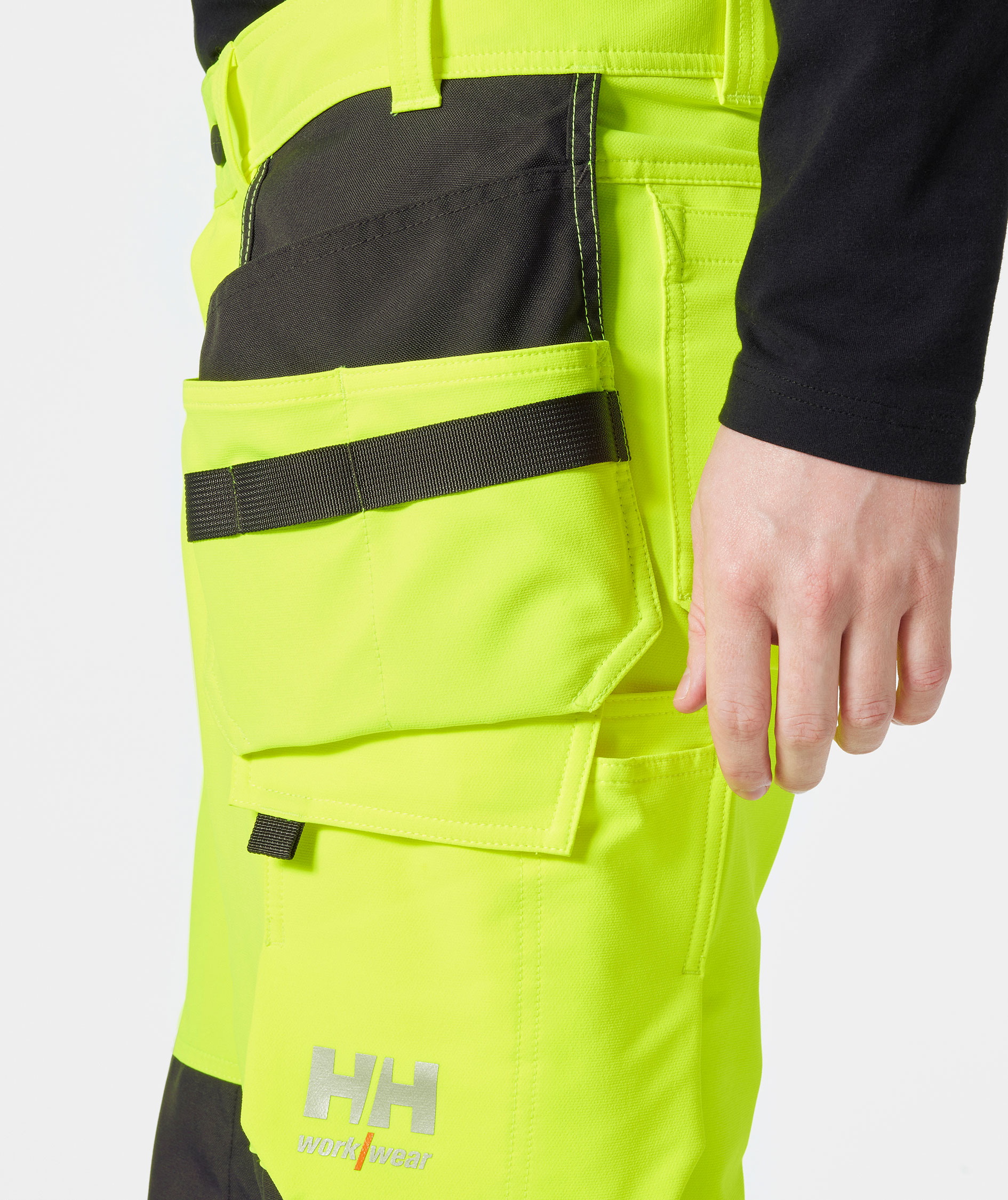 Helly Hansen Alna 4X h&aring;ndv&aelig;rkerbukser full stretch, Hi-vis Gul/Ebony, large image number 5