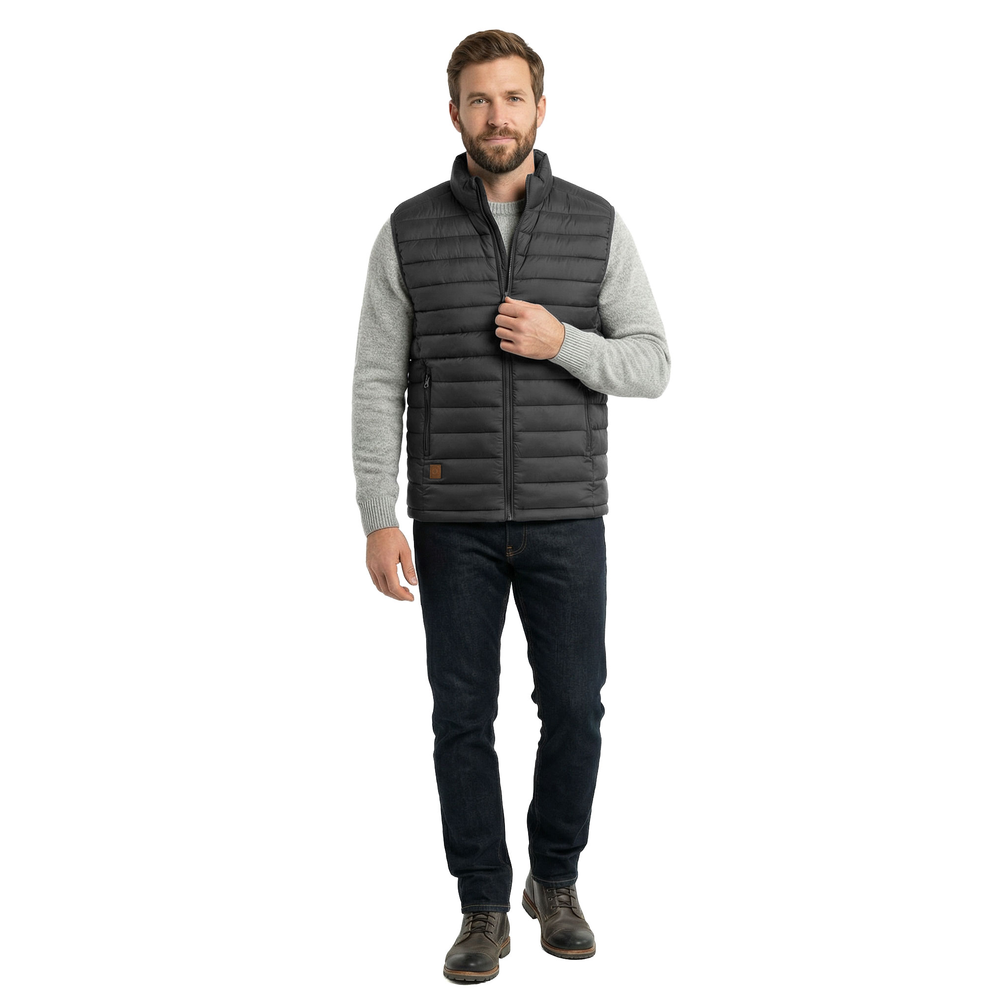 Westborn vattert vest, Black