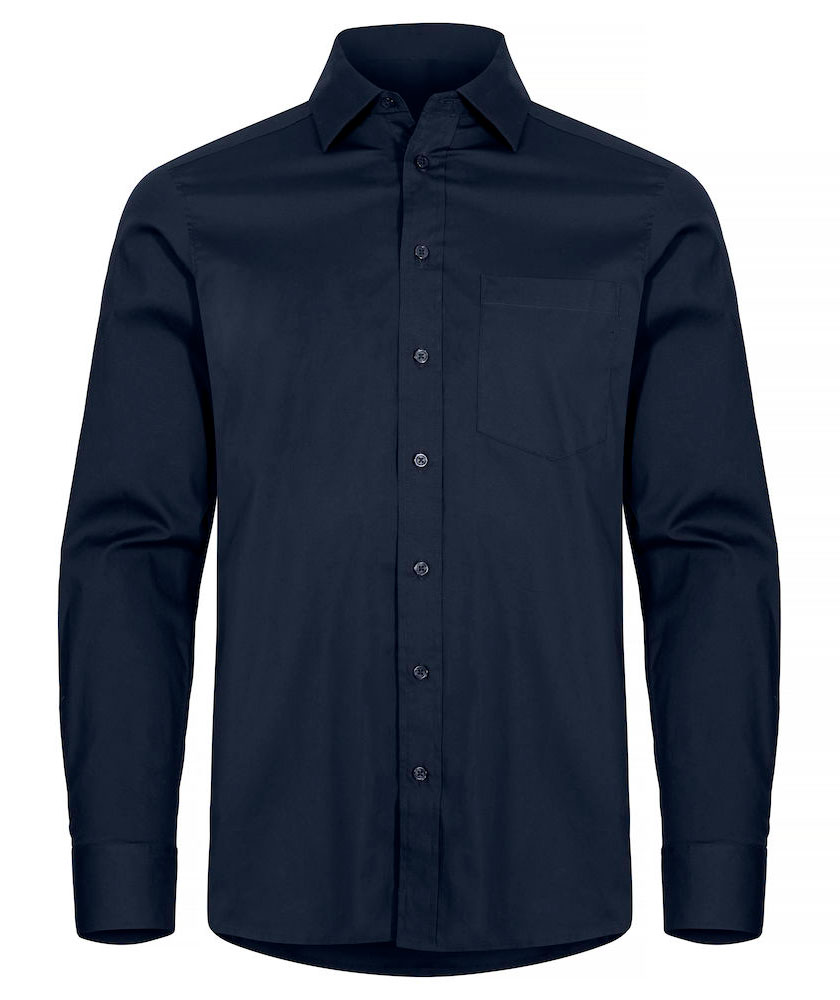 Clique Stretch Shirt, Dark navy