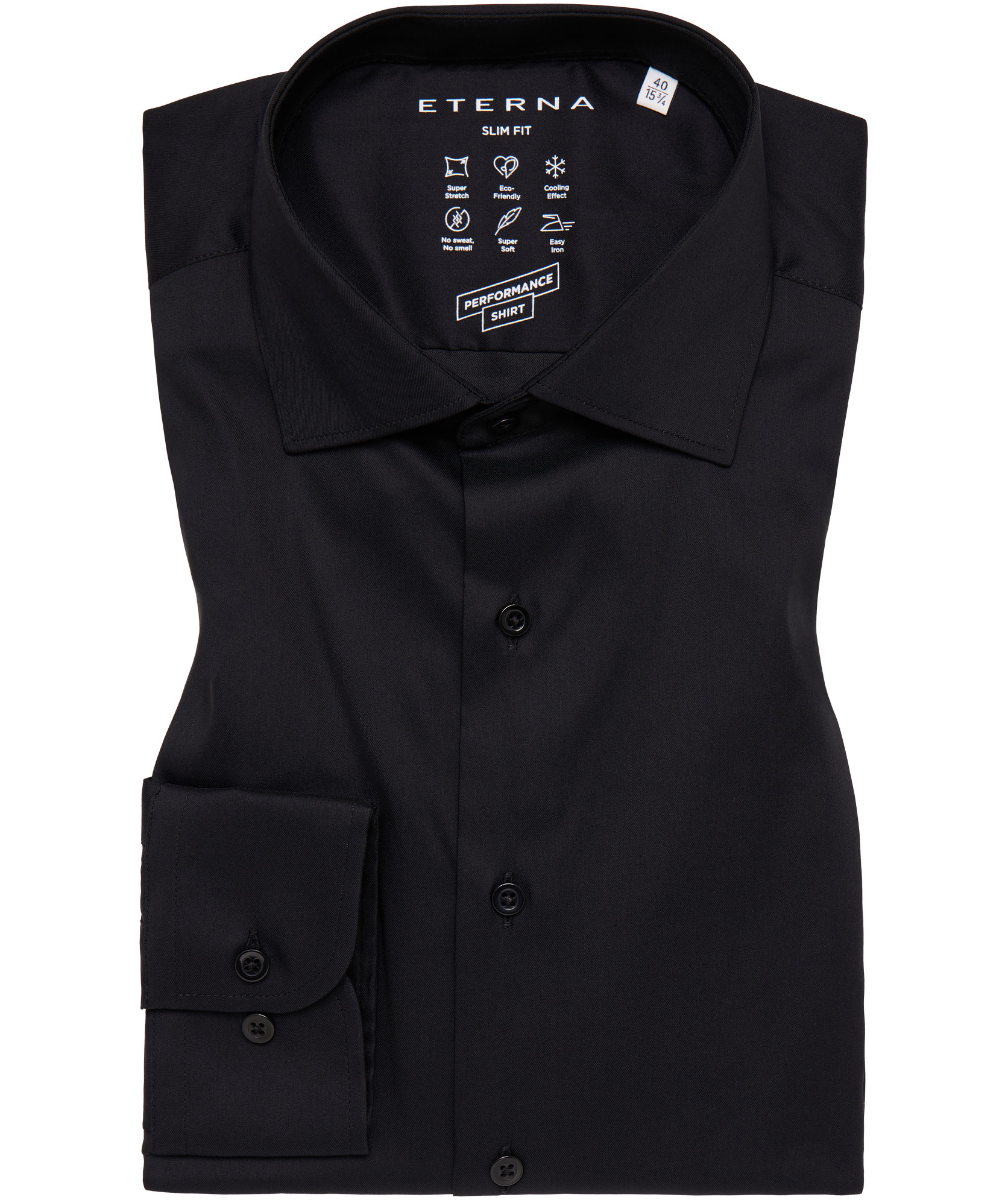 Eterna Performance Slim Fit shirt, Black, large image number 3