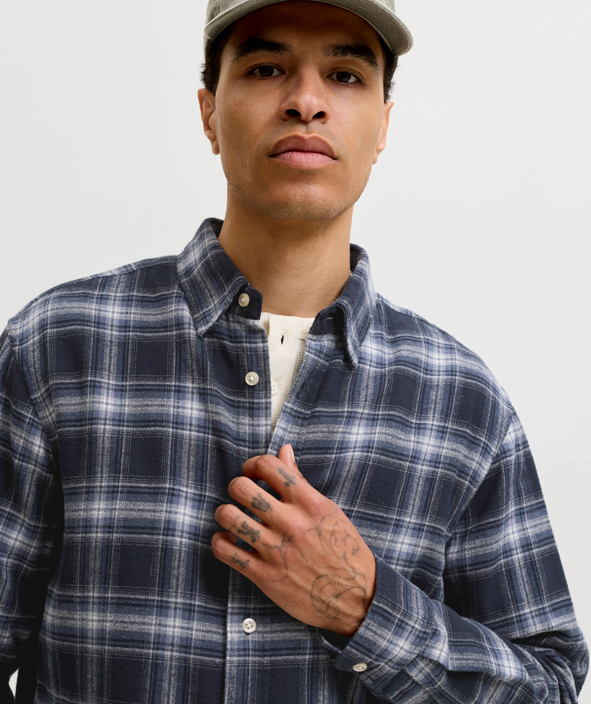 Jack & Jones JJEFIELD CHECK shirt, Navy Blazer, large image number 6