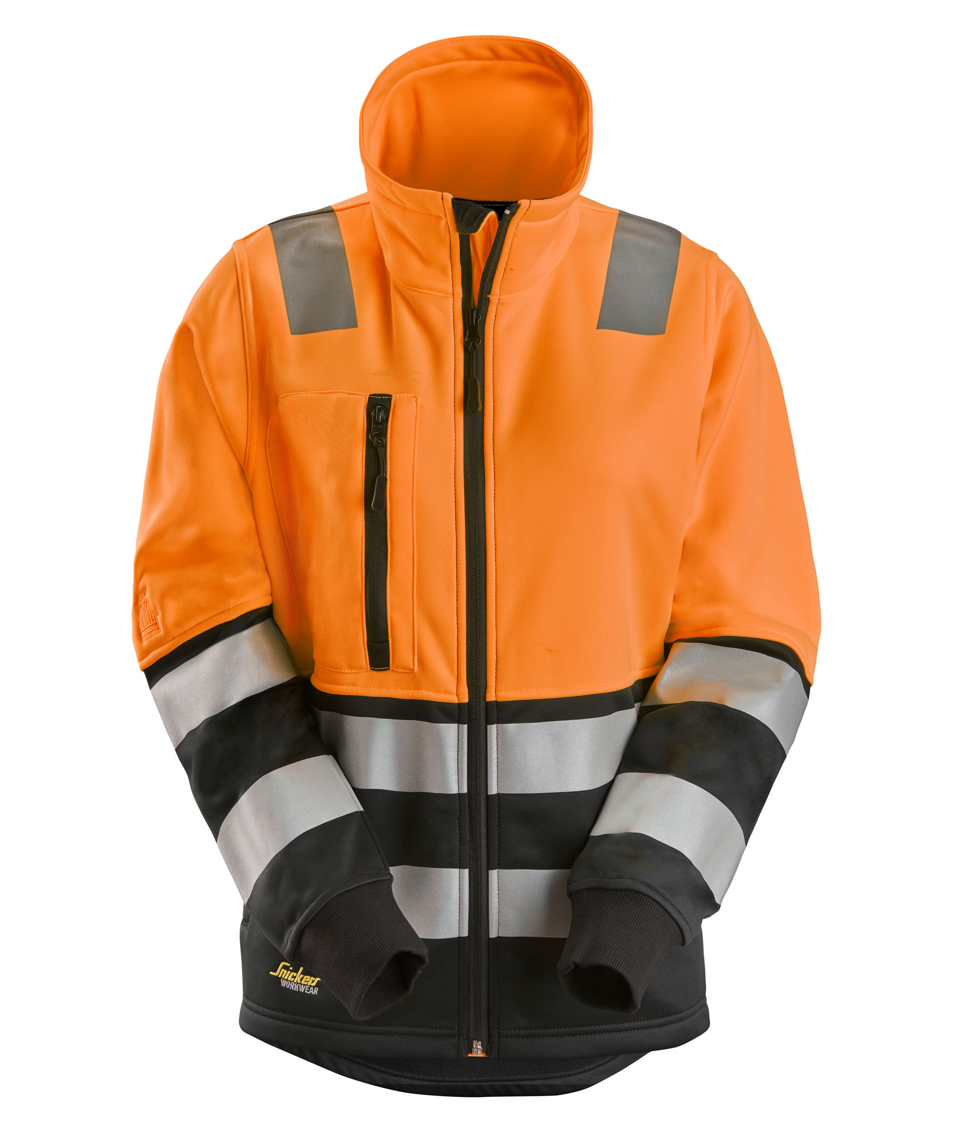 Snickers sweatjacka 8073 dam, Varsel Orange/Svart