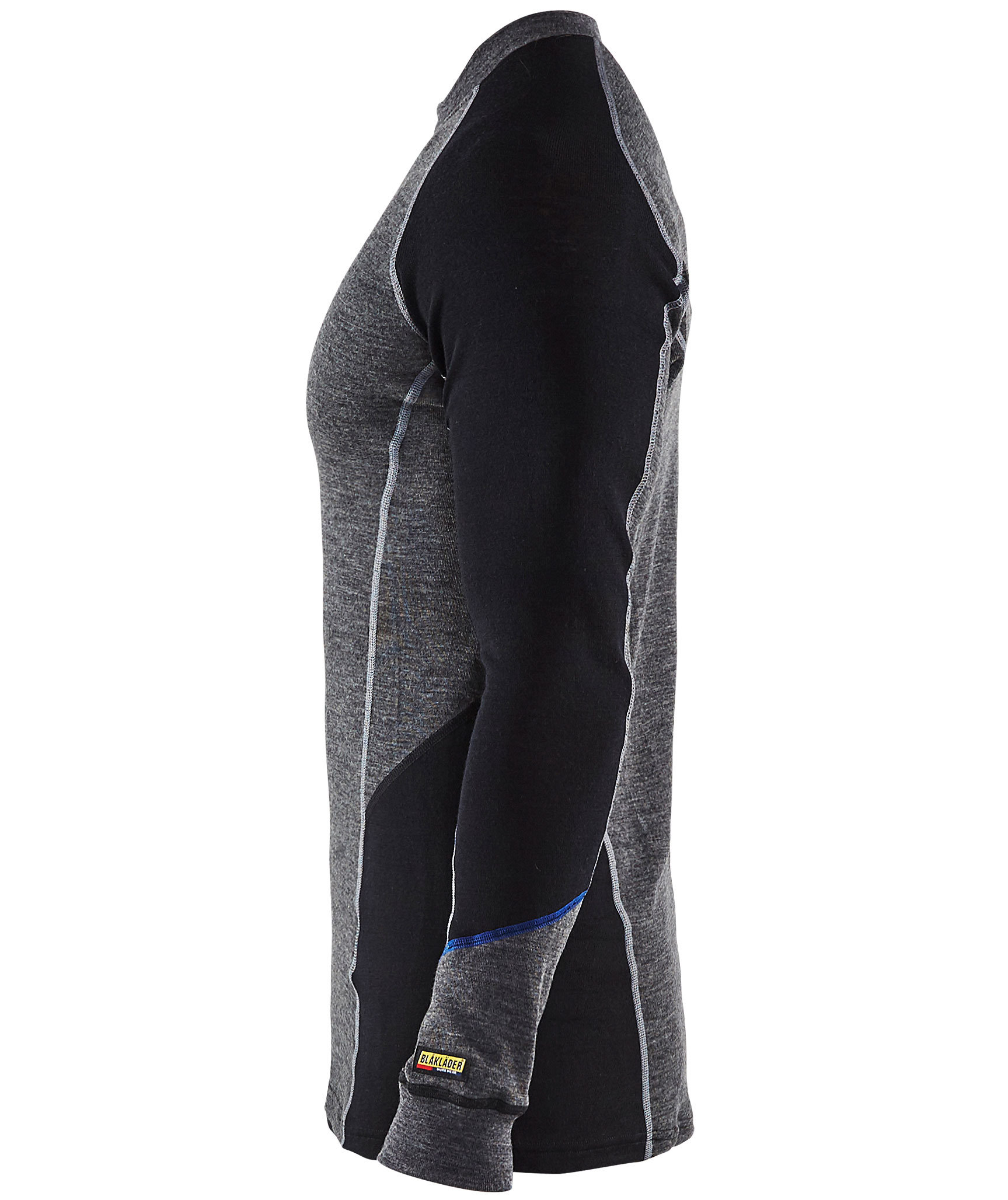 Bl&aring;kl&auml;der WARM underst&auml;ll tr&ouml;ja med merinoull, Gr&aring;/Svart, large image number 3