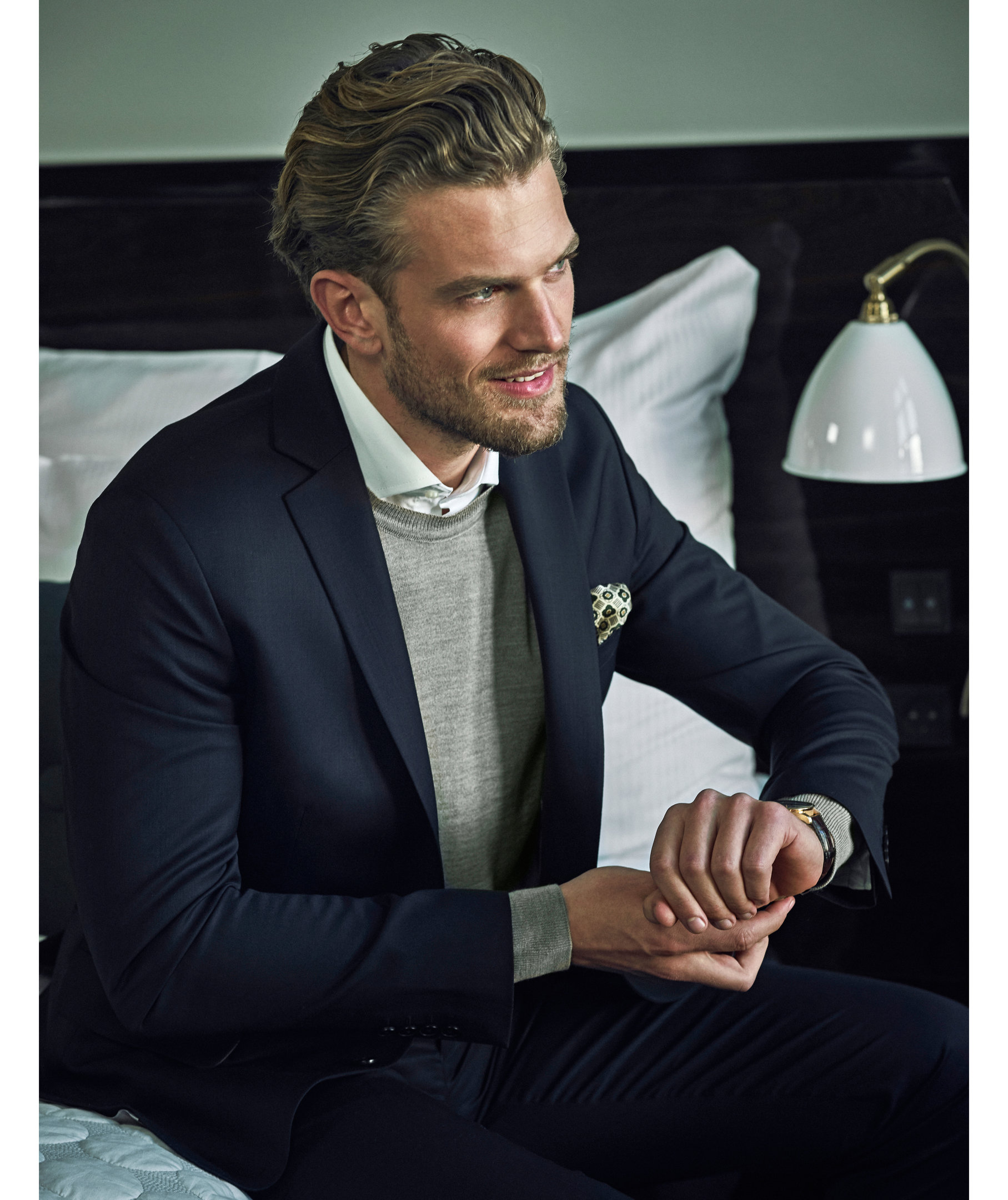 Seven Seas strikkpullover med merinoull, Light Grey Melange, large image number 3