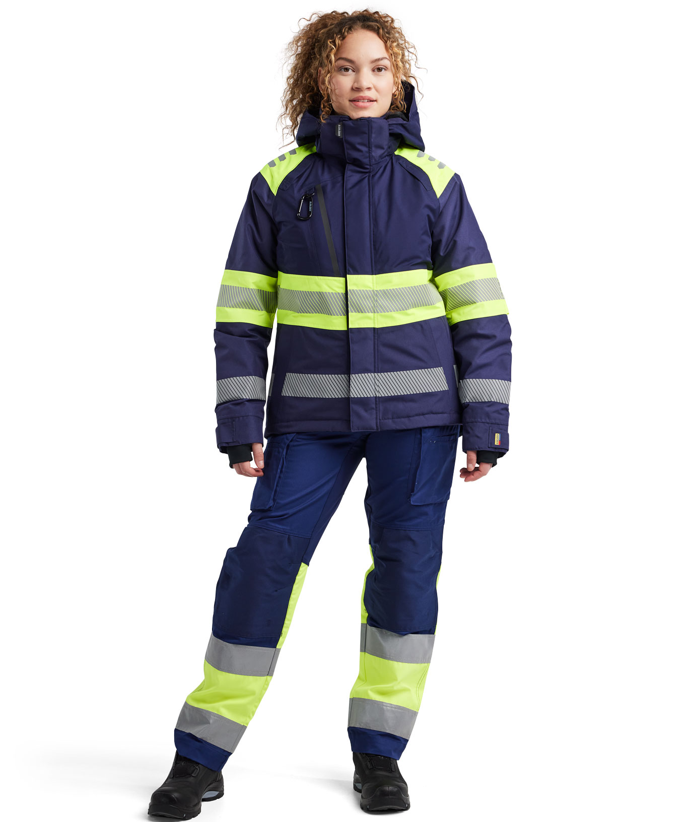 Bl&aring;kl&auml;der women's winter jacket, Marine/Hi-Vis yellow