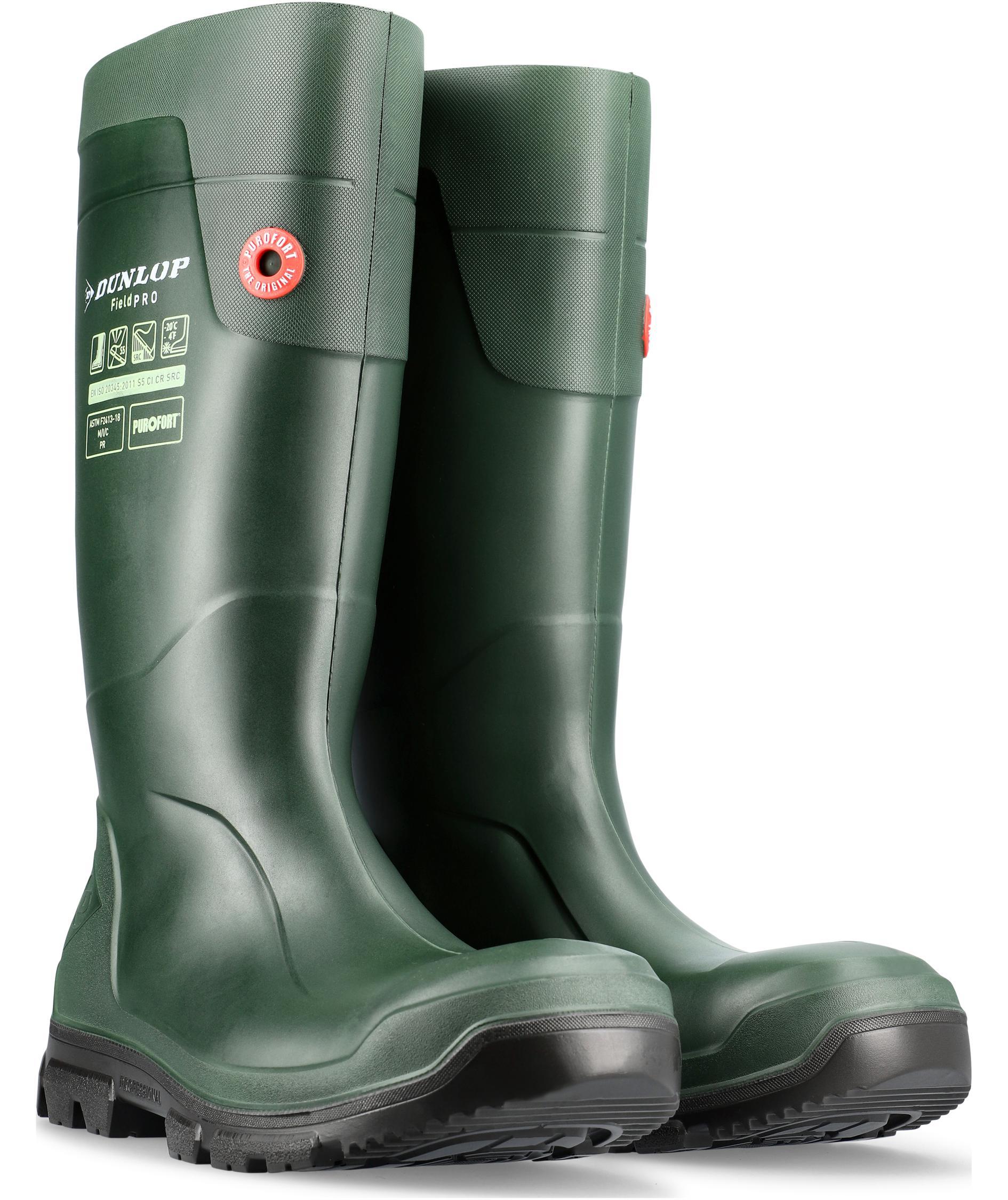 2.sortering Dunlop Purofort FieldPro sikkerhedsgummist&oslash;vler S5, Gr&oslash;n