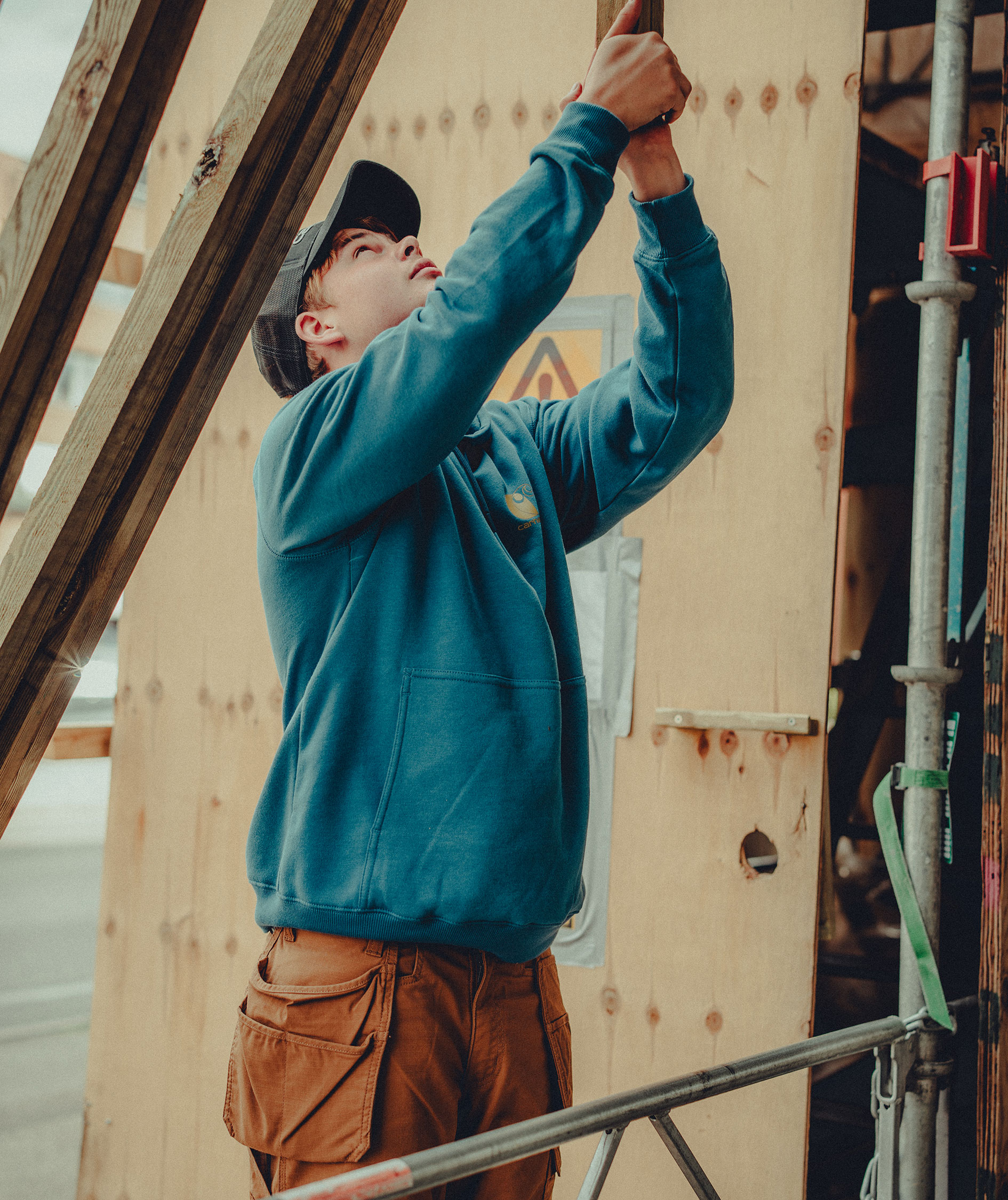 Carhartt Signature logo h&aelig;ttetr&oslash;je, Dark Horizon Blue, large image number 1