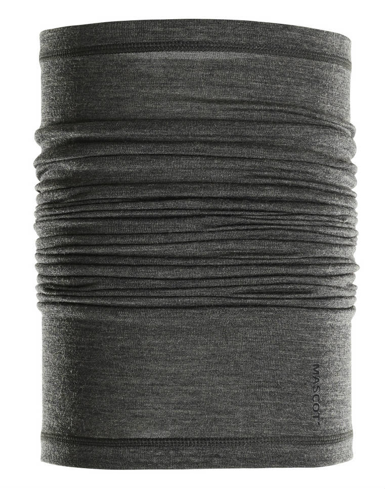 Mascot neck warmer with wool, Dark Anthracite/Light Grey Melange, Dark Anthracite/Light Grey Melange, large image number 0