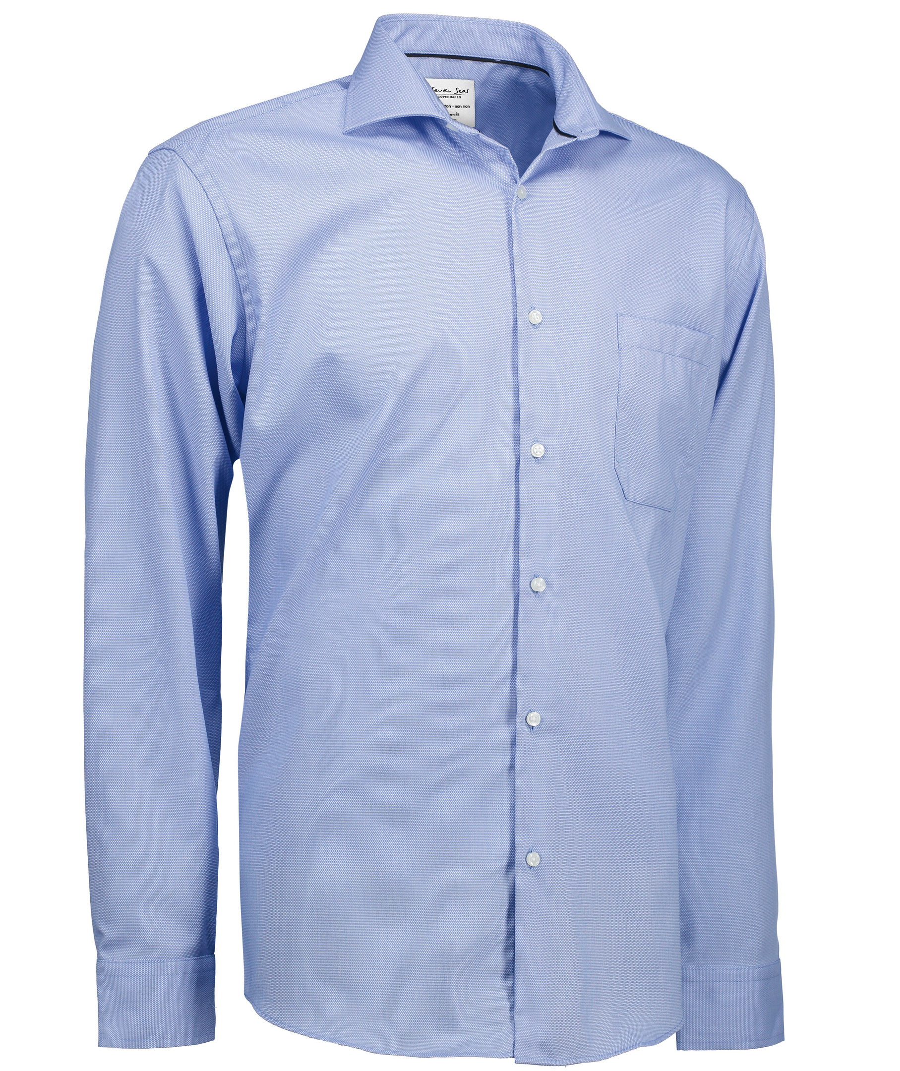 Seven Seas Dobby Royal Oxford modern fit shirt with chest pocket, Light Blue, large image number 2