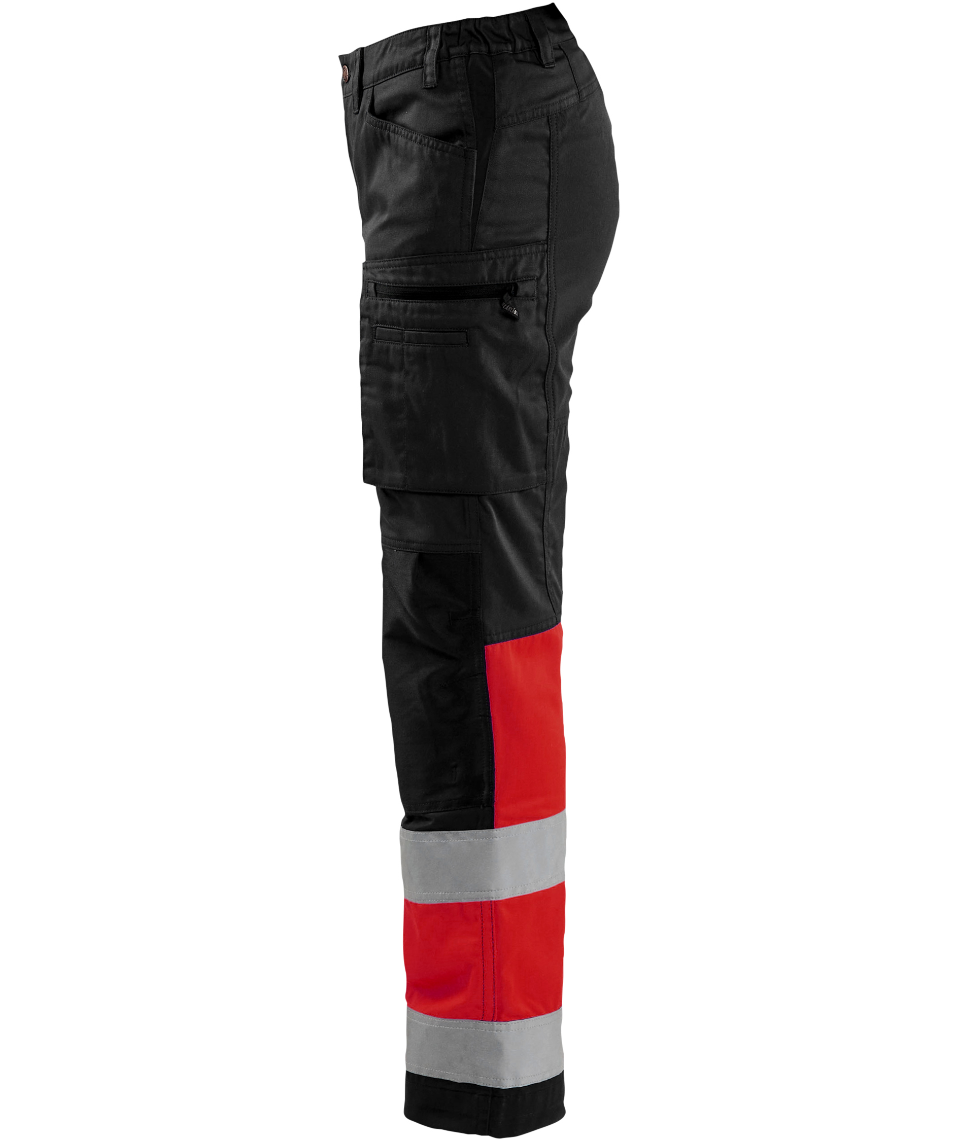 Bl&aring;kl&auml;der women's stretch work trousers, Black/Hi-Vis Red, large image number 4