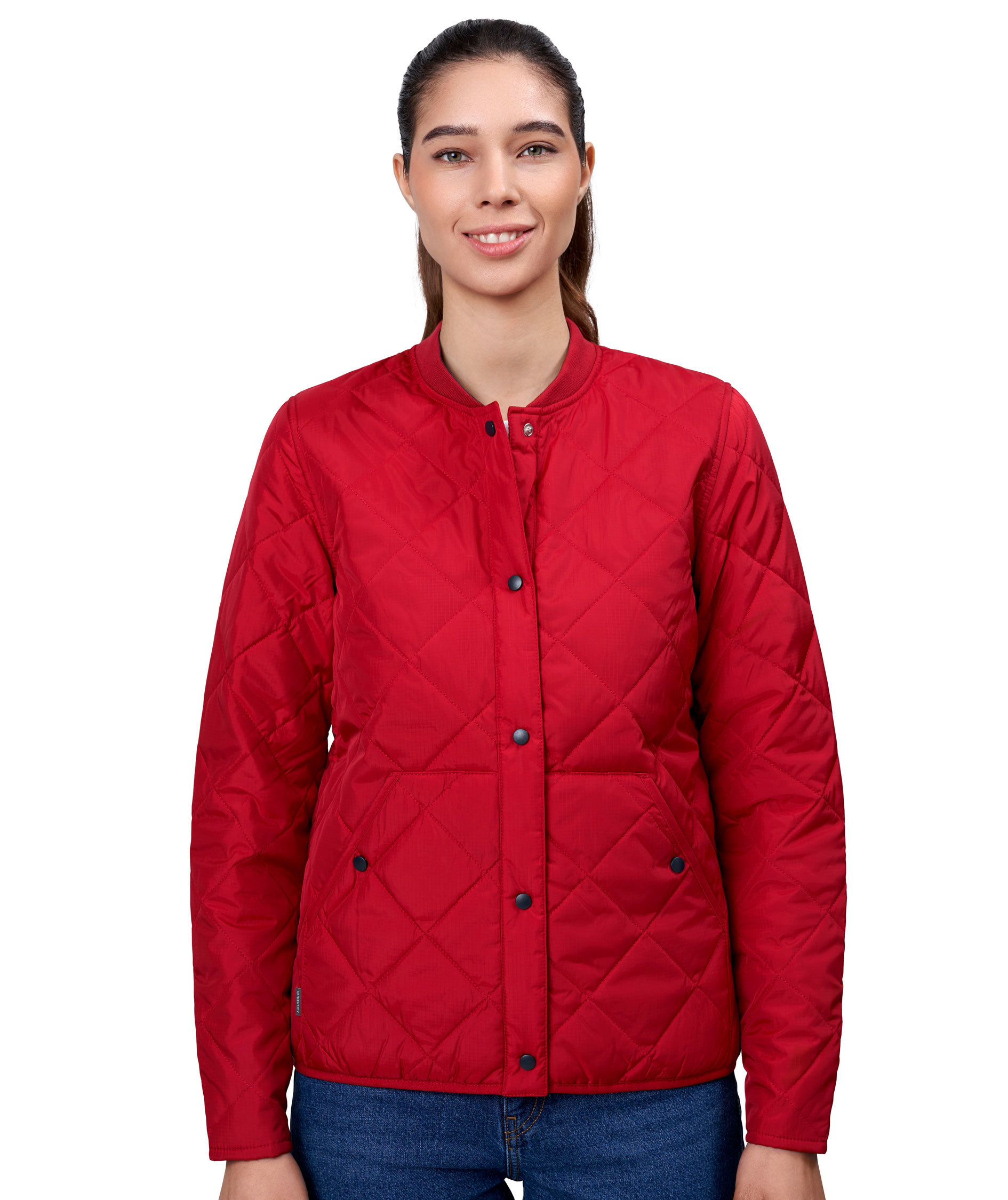 ID Allround vattert damejakke, R&oslash;d